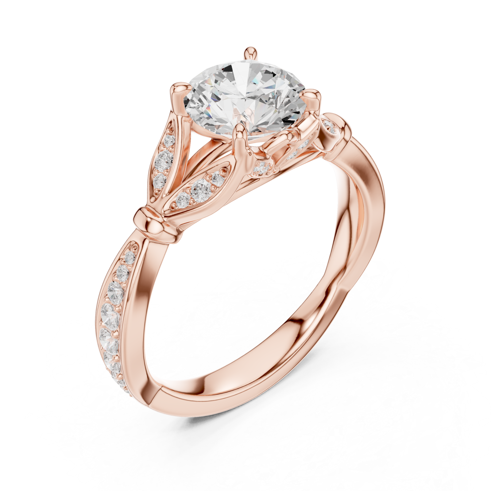  Rose Gold Celestial Lumina Solitaire Ring Right View