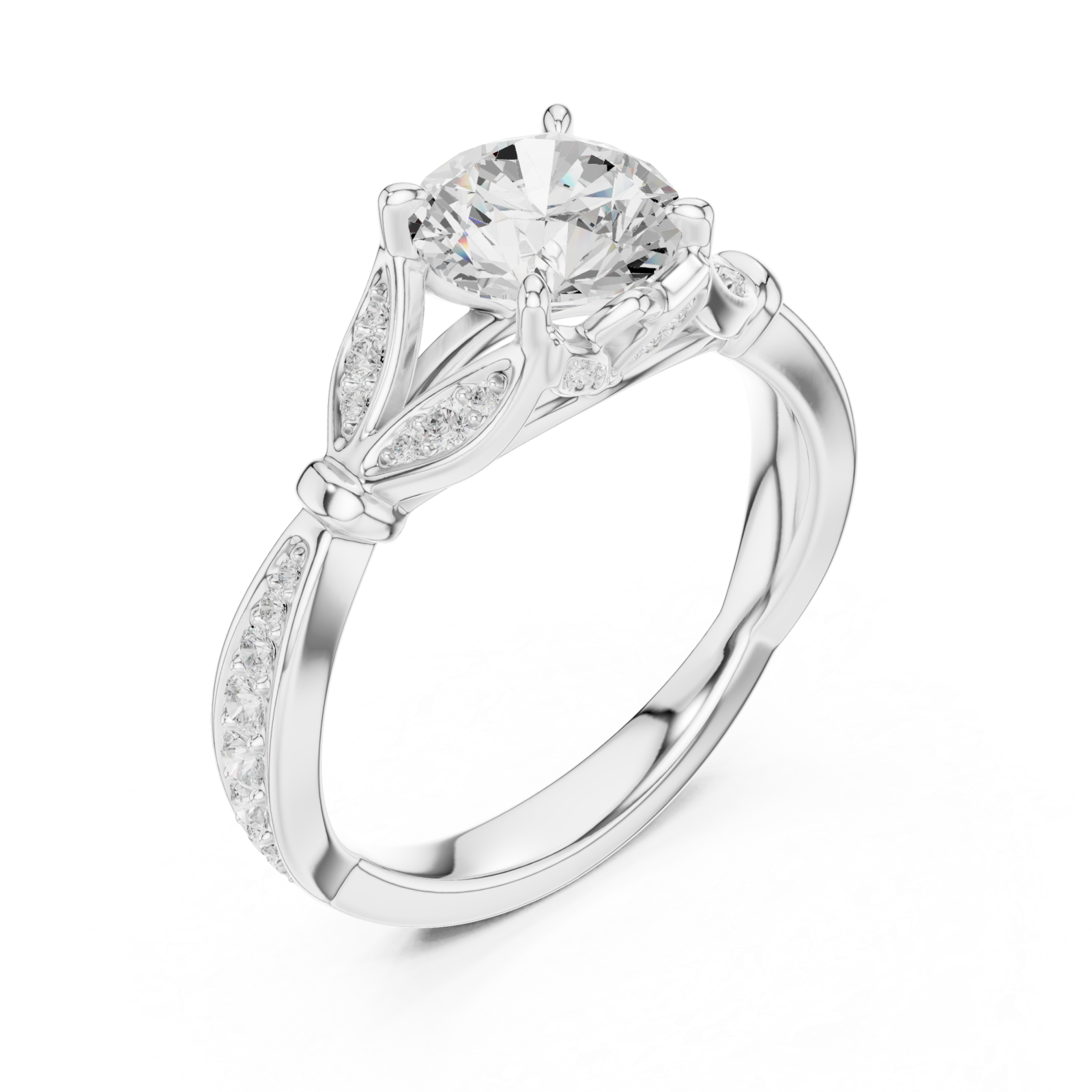  White Gold Celestial Lumina Solitaire Ring Right View