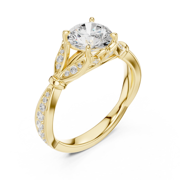 Gold Celestial Lumina Solitaire Ring Right View