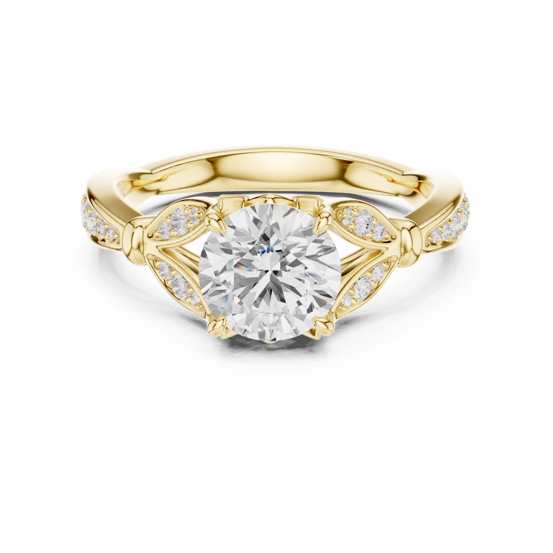 Gold Celestial Lumina Solitaire Ring Right View