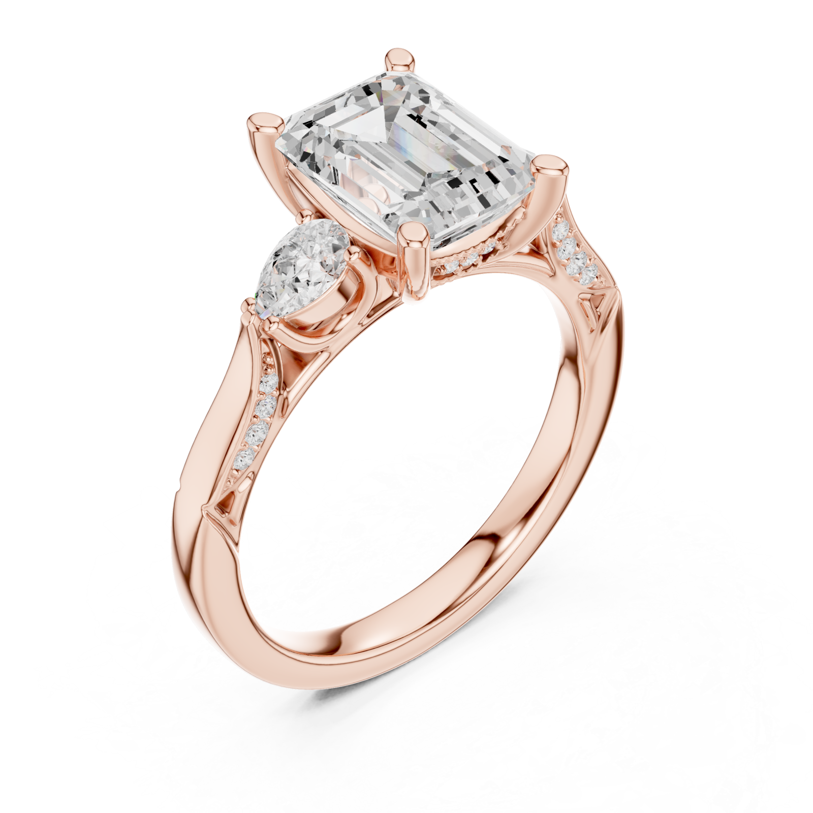  Rose Gold Radiant Muse Halo Ring Right View