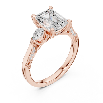  Rose Gold Radiant Muse Halo Ring Right View