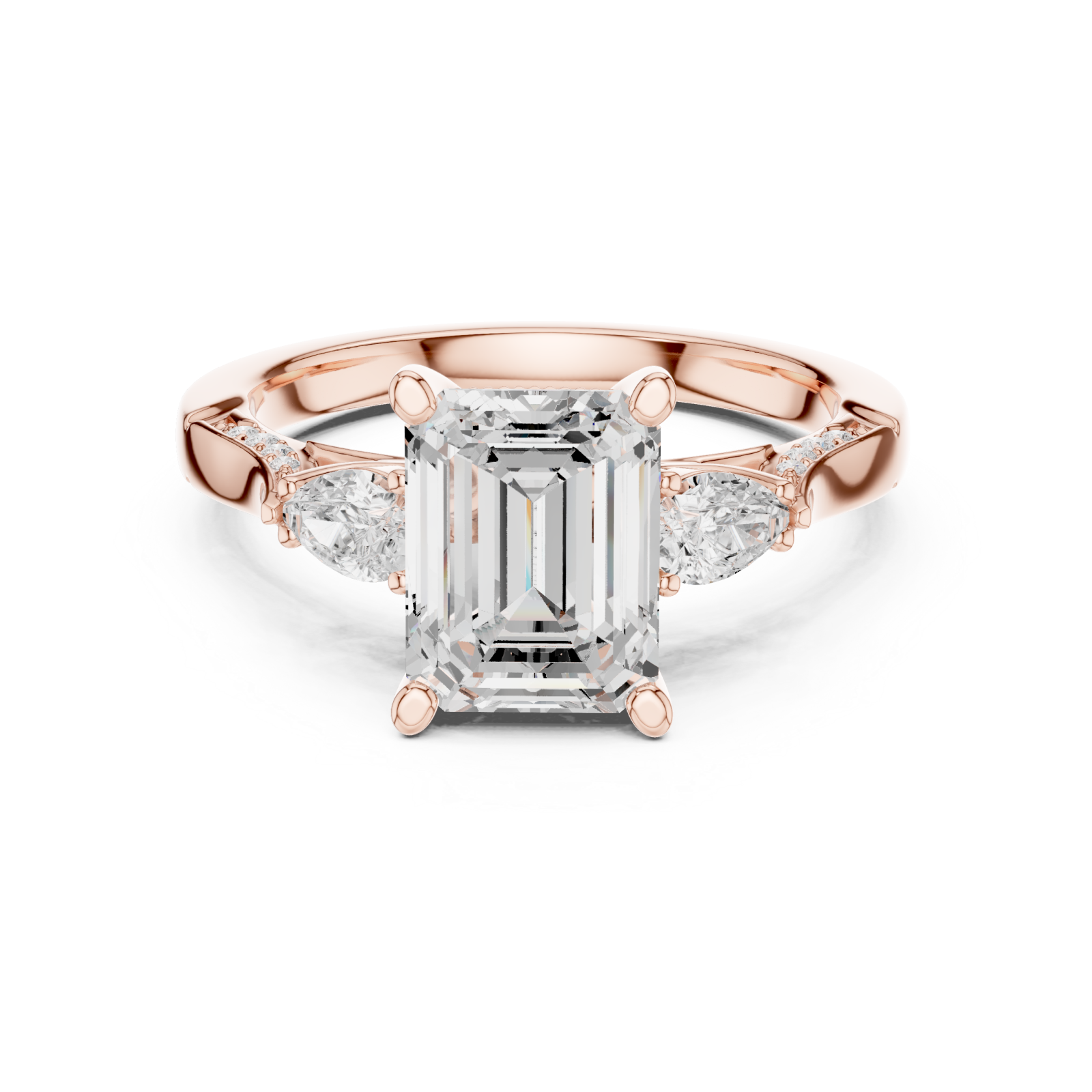  Rose Gold Radiant Muse Halo Ring Front View