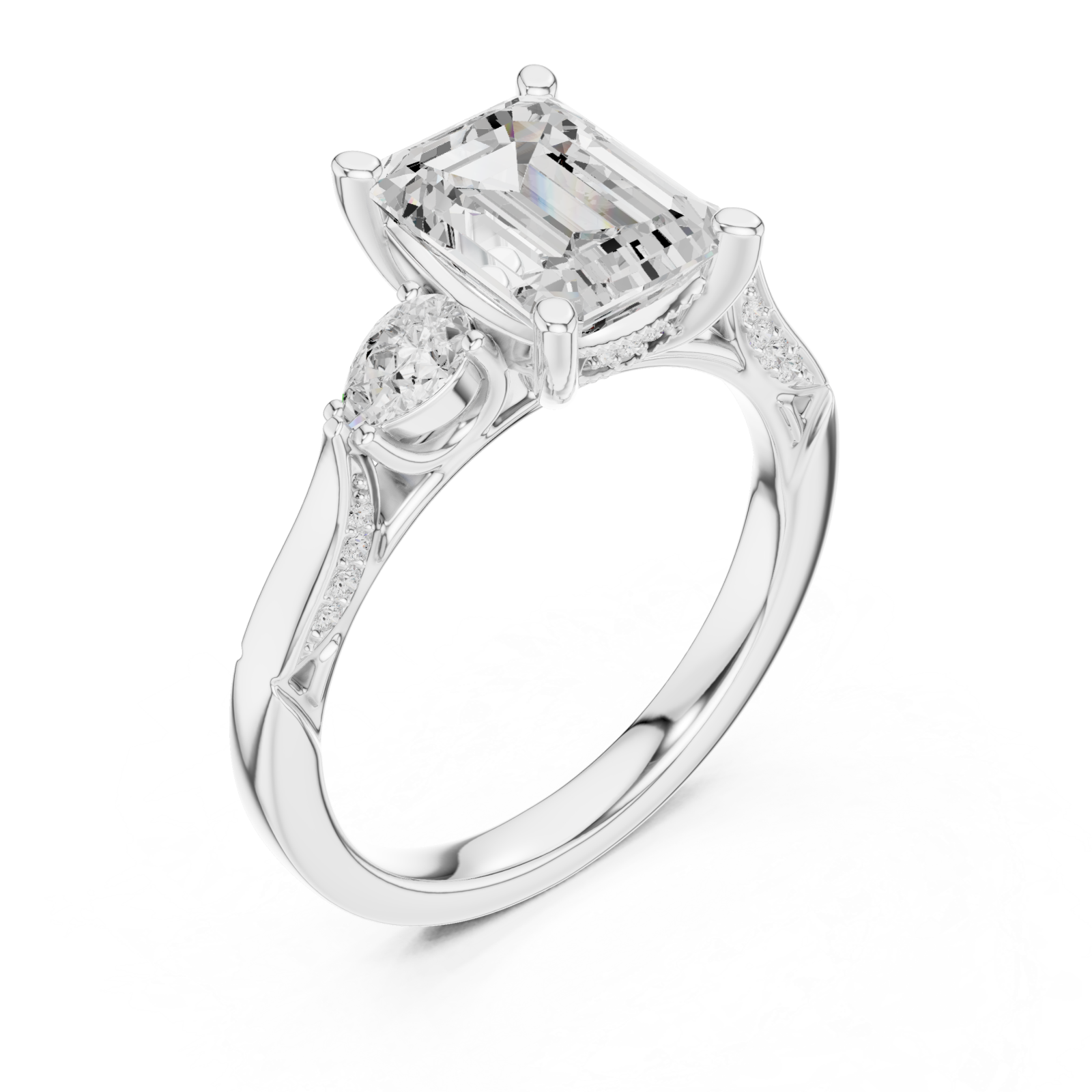  White Gold Radiant Muse Halo Ring Right View