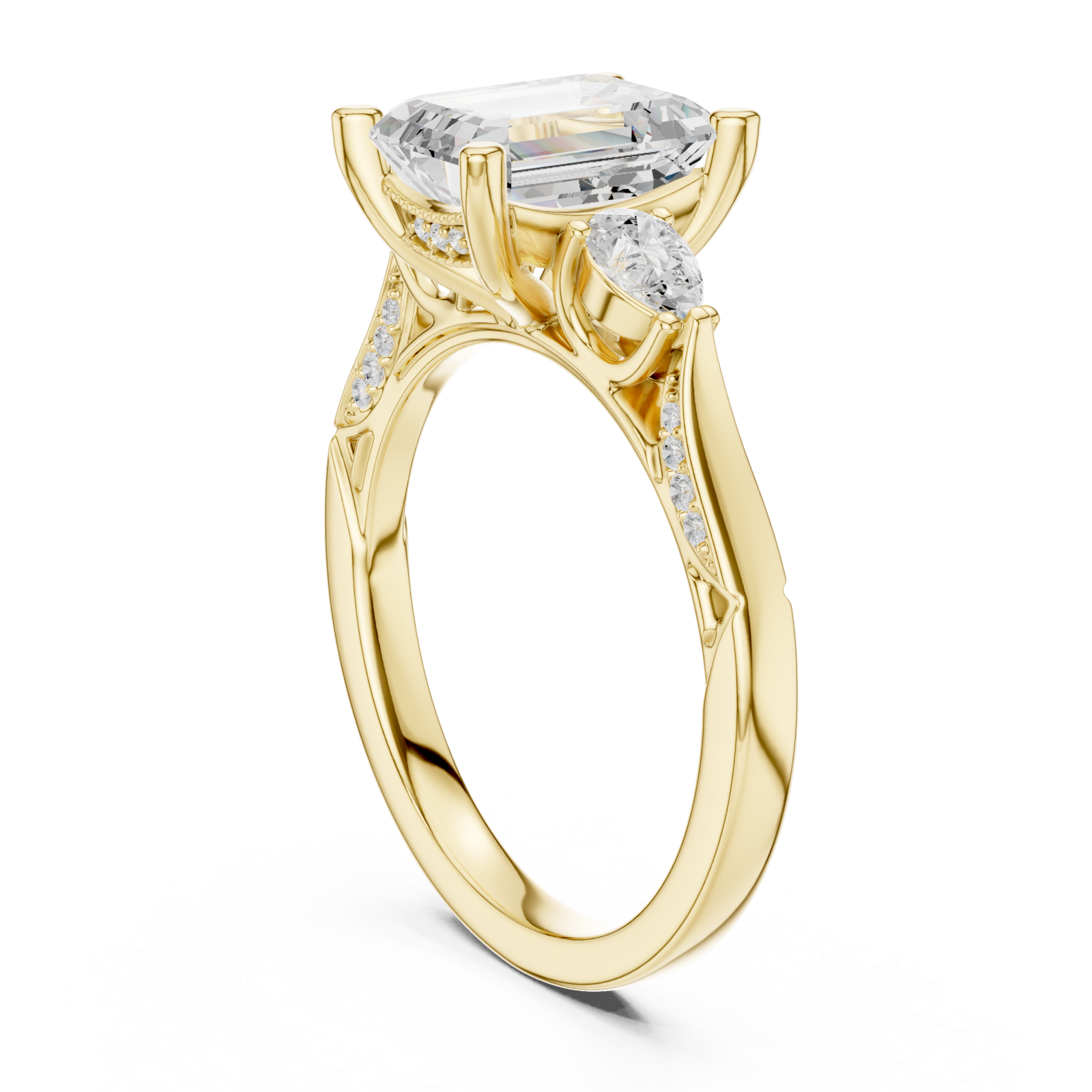  Gold Radiant Muse Halo Ring Left View