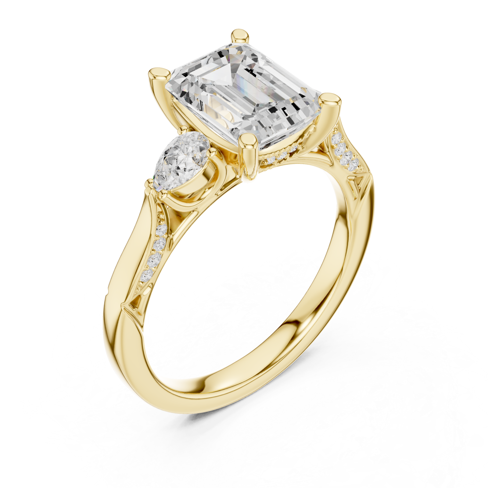 Gold Radiant Muse Halo Ring Right View