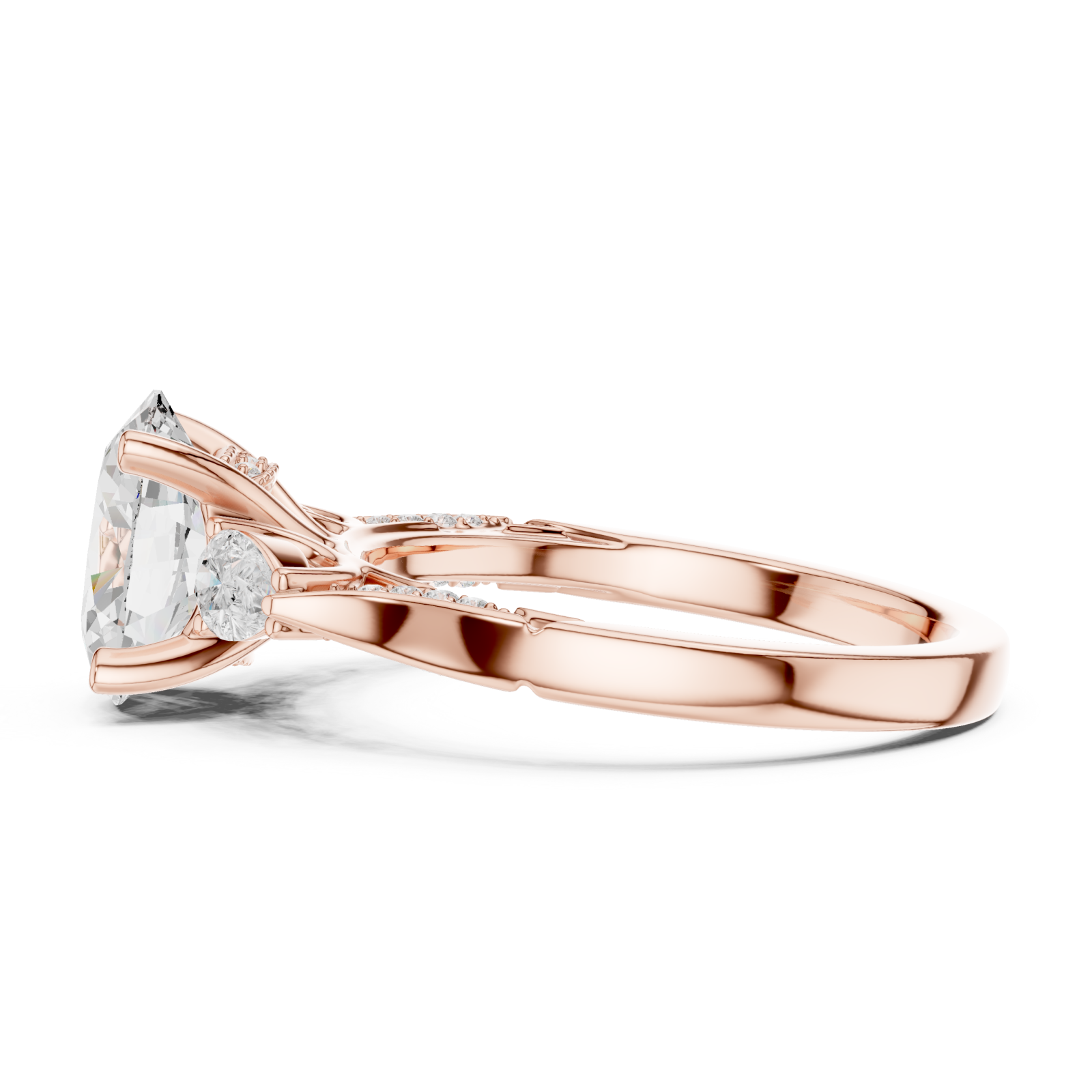  Rose Gold Everlight Harmony Solitaire Ring Side View