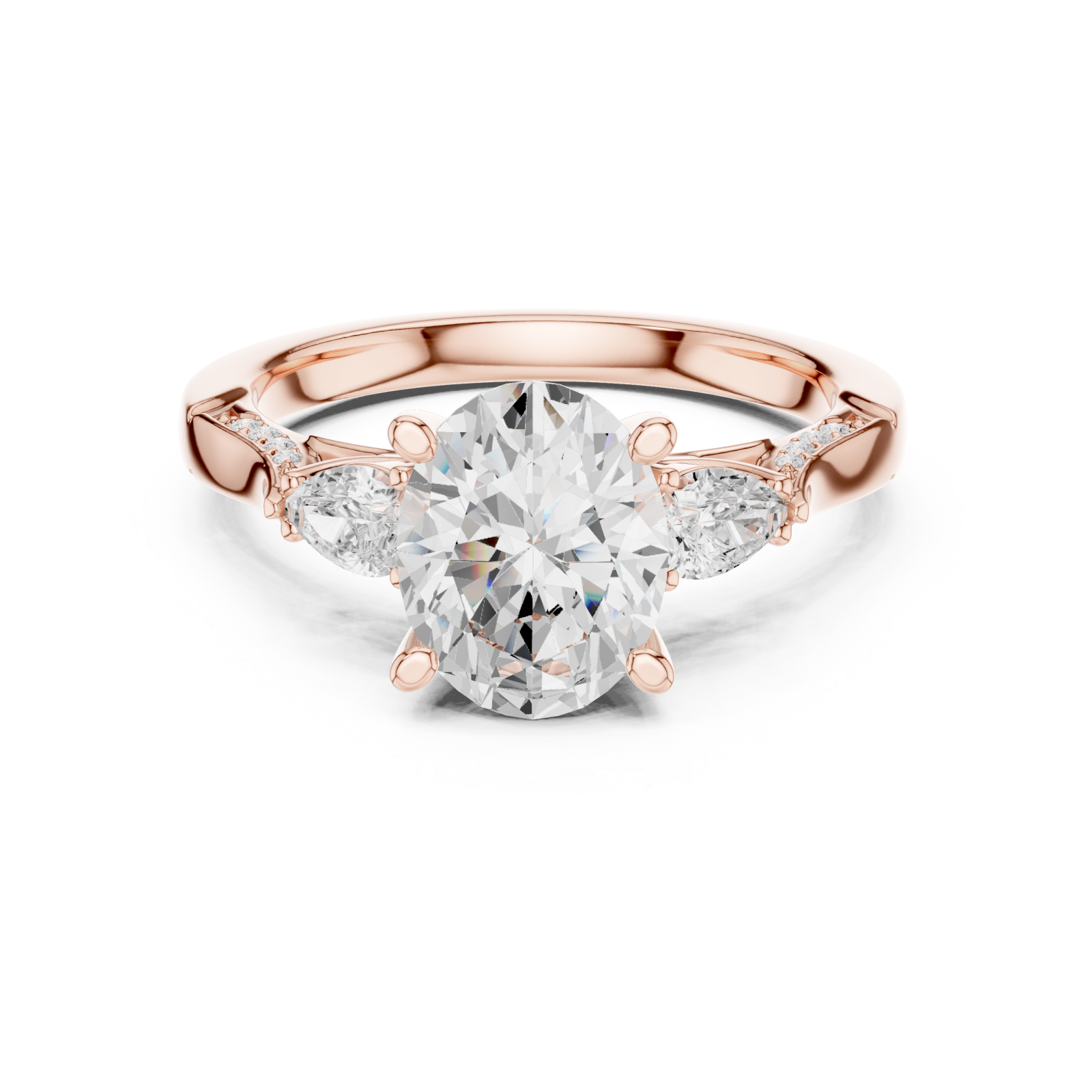  Rose Gold Everlight Harmony Solitaire Ring Front View