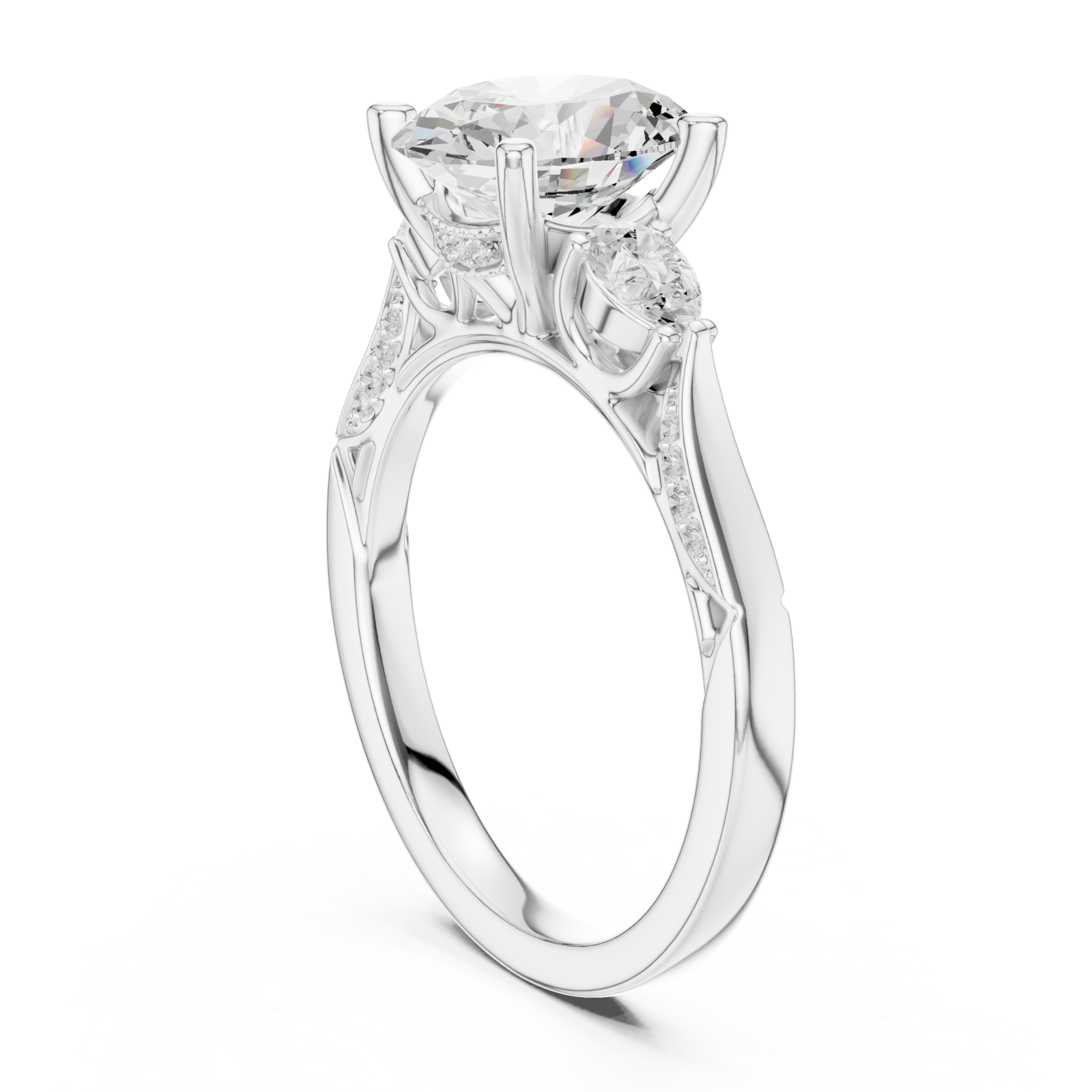  White Gold Everlight Harmony Solitaire Ring Left View