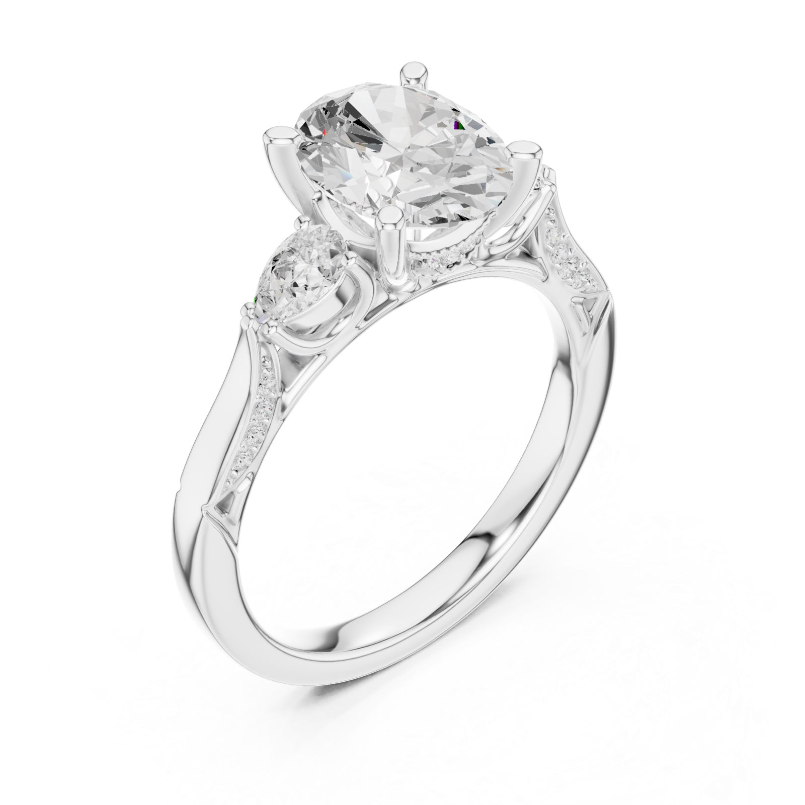  White Gold Everlight Harmony Solitaire Ring Right View