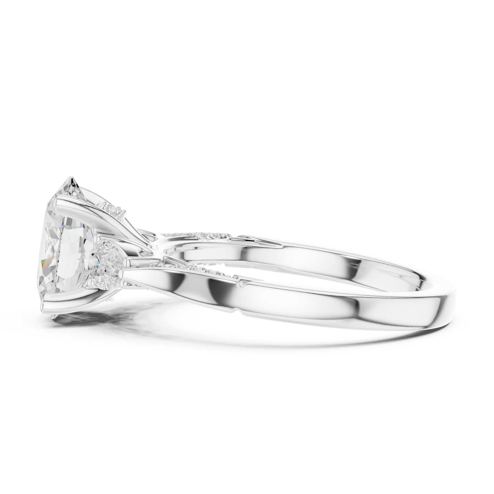  White Gold Everlight Harmony Solitaire Ring Side View