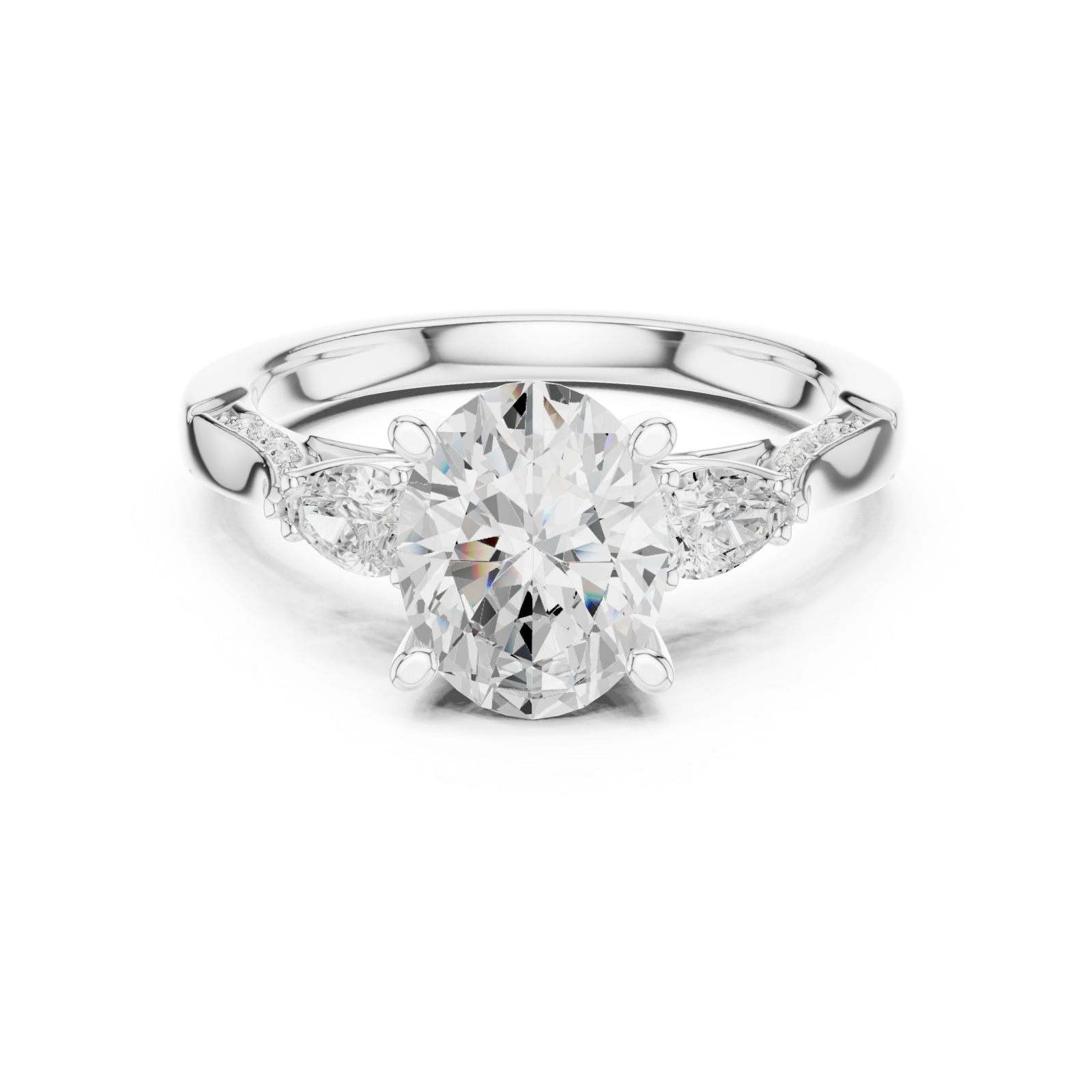  White Gold Everlight Harmony Solitaire Ring Front View