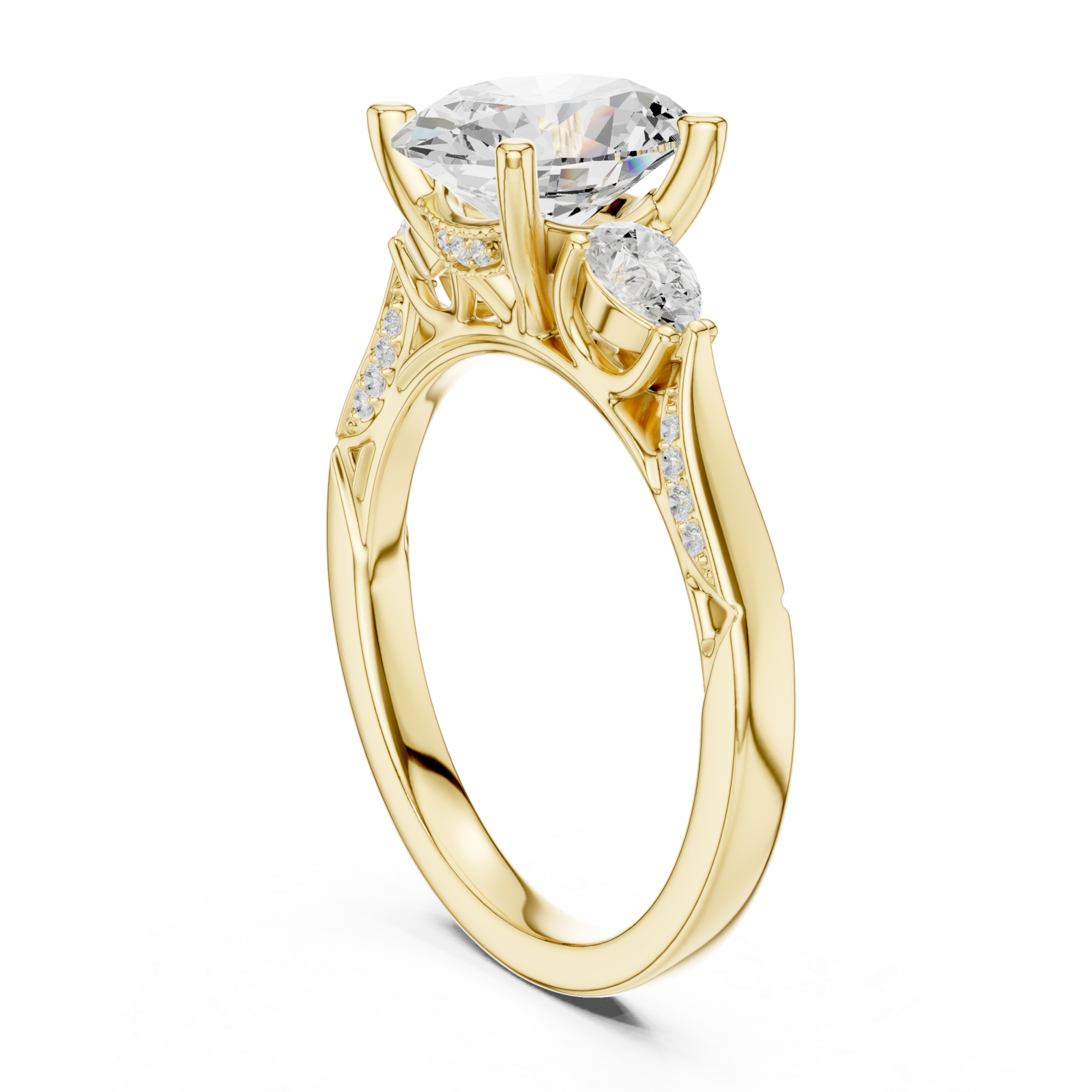  Gold Everlight Harmony Solitaire Ring Left View