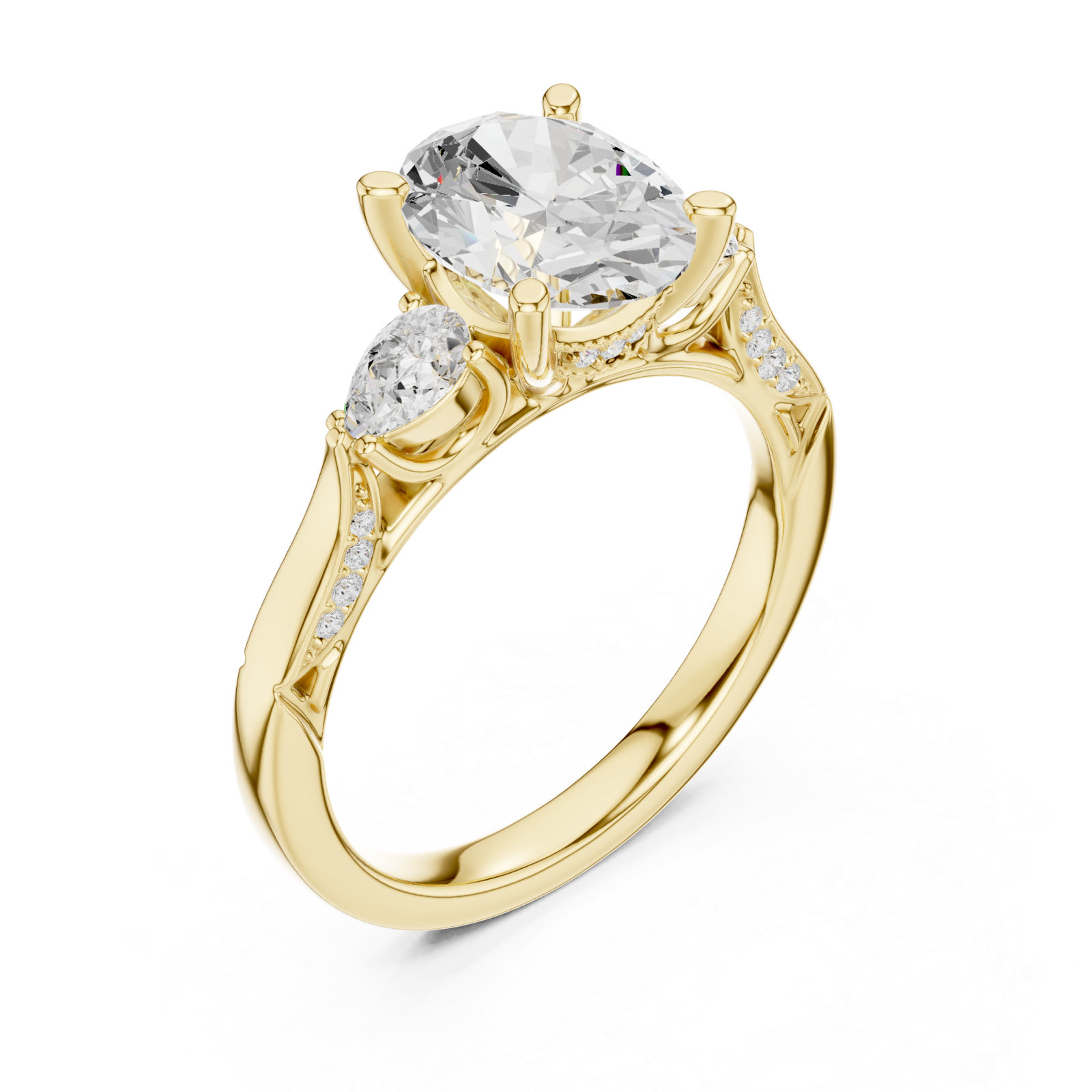Gold Everlight Harmony Solitaire Ring Right View