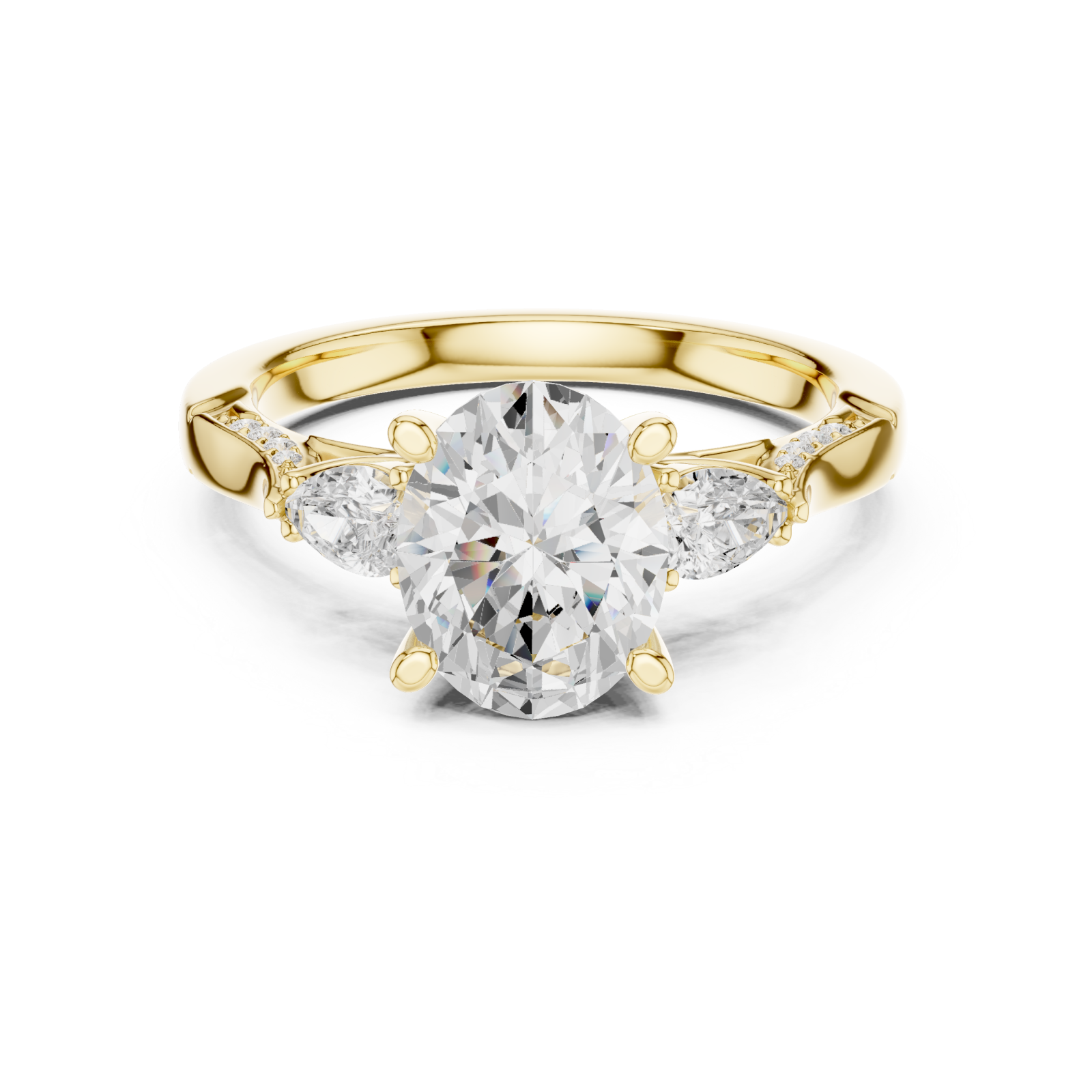  Gold Everlight Harmony Solitaire Ring Front View