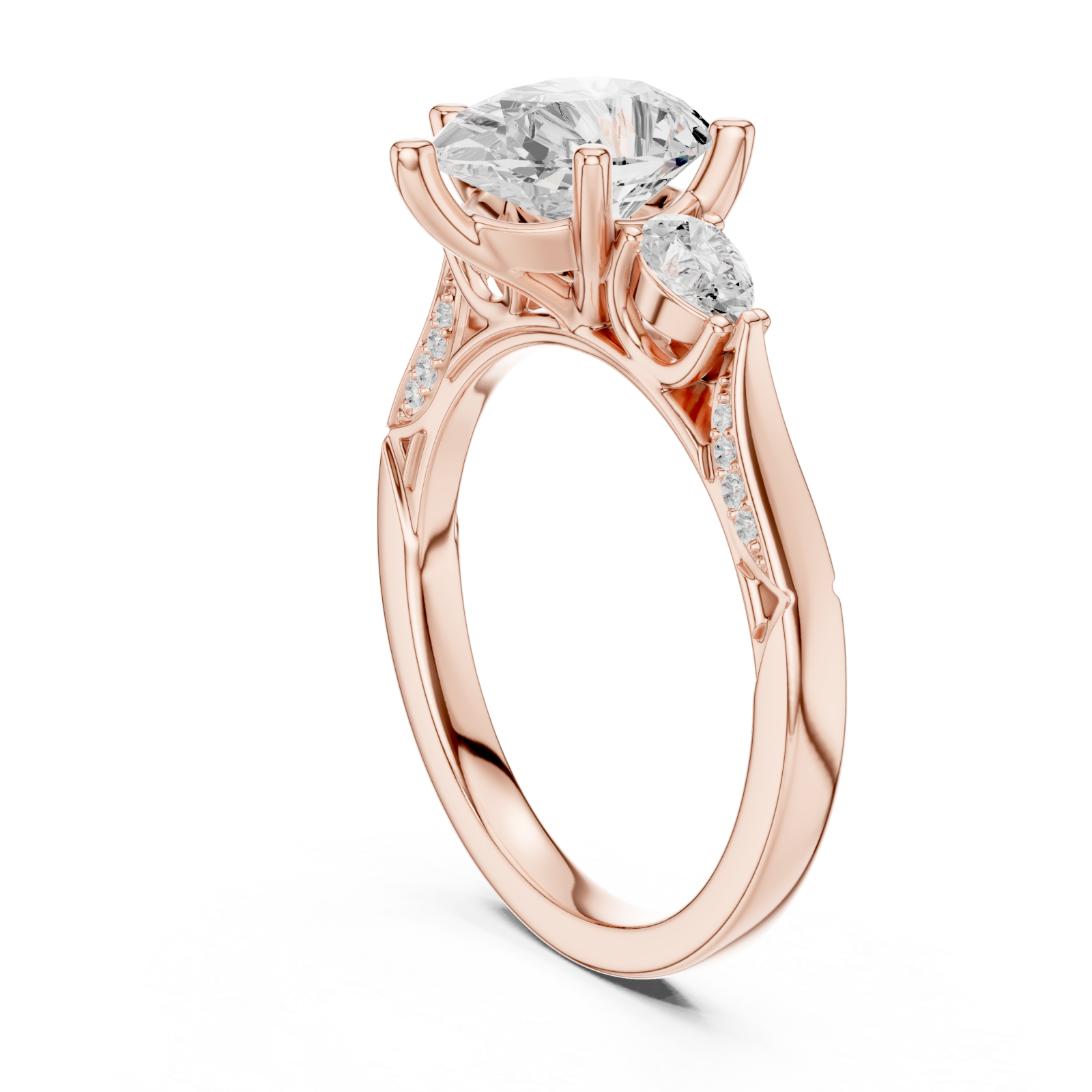  Rose Gold Radiant Whisper Aurora Ring Left View
