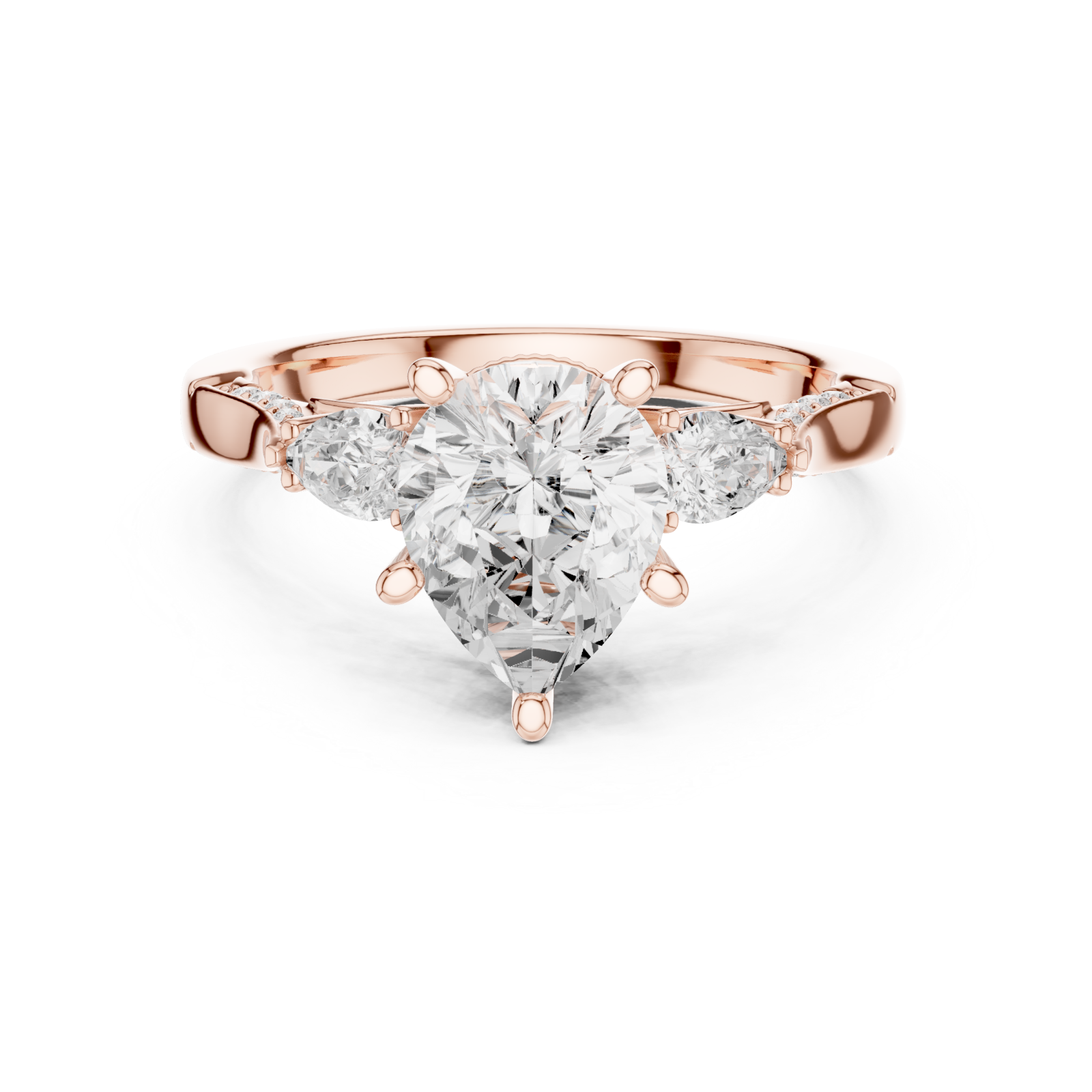  Rose Gold Radiant Whisper Aurora Ring Front View