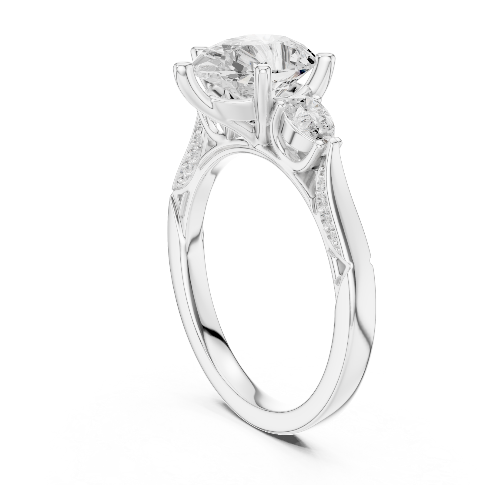  White Gold Radiant Whisper Aurora Ring Left View