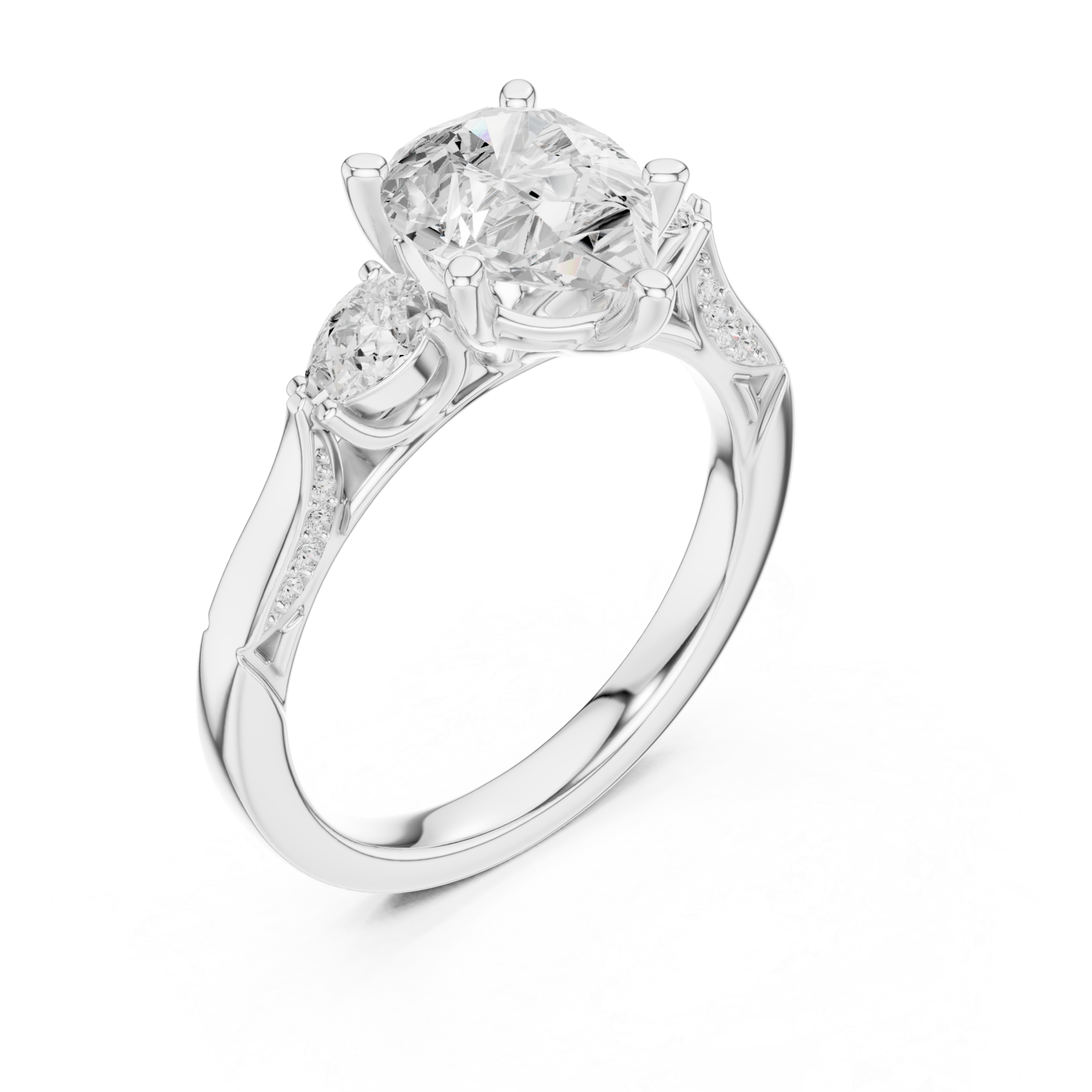  White Gold Radiant Whisper Aurora Ring Right View