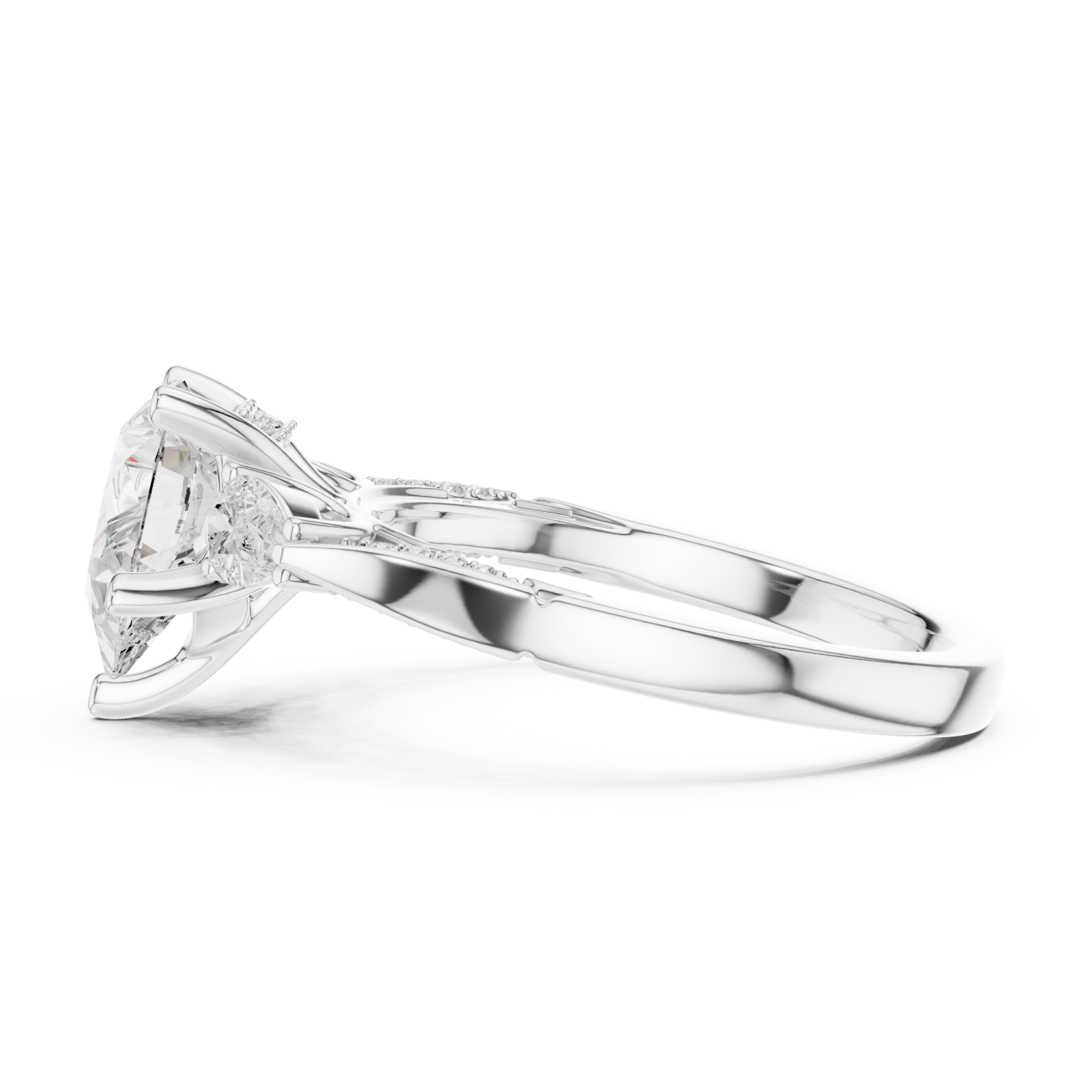  White Gold Radiant Whisper Aurora Ring Side View