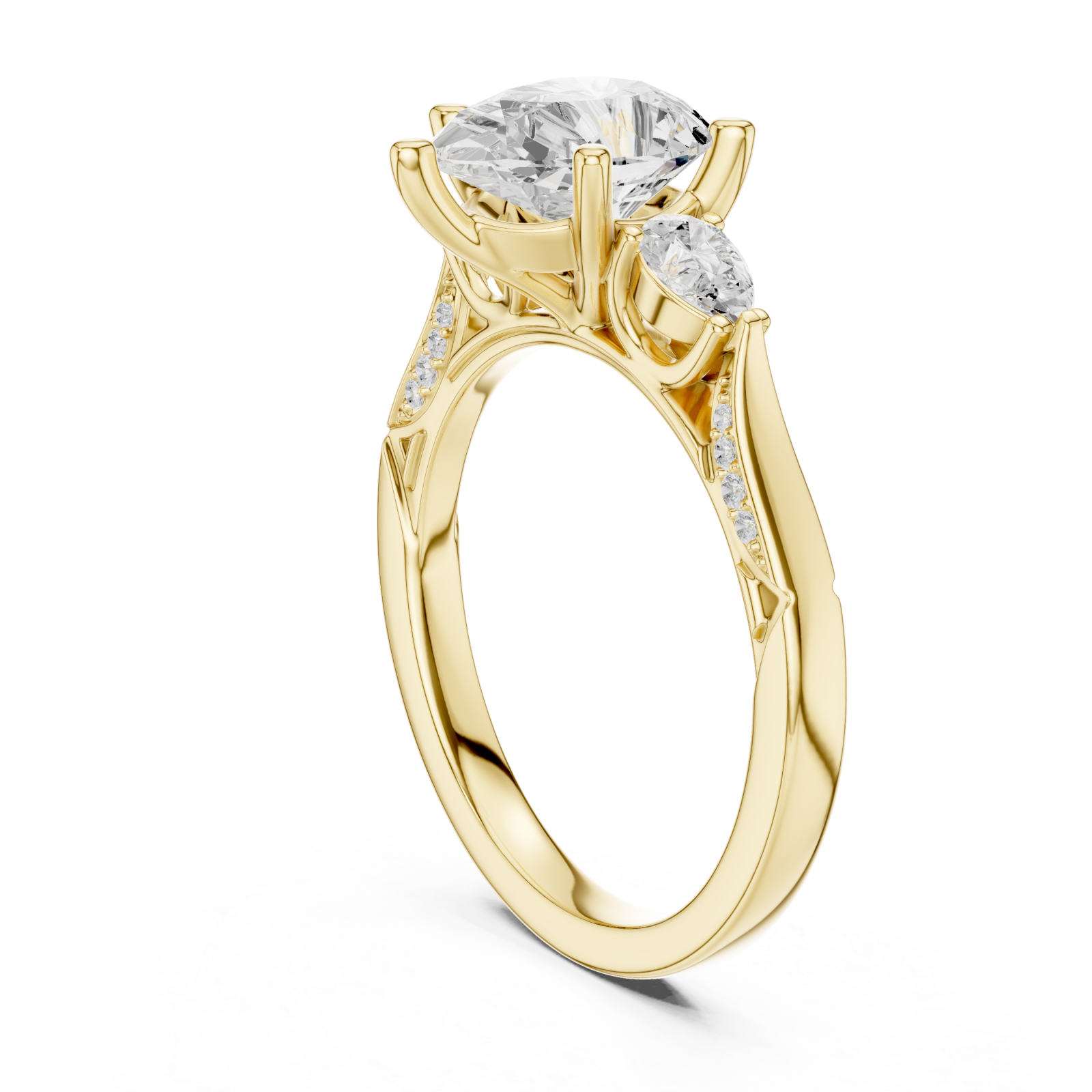  Gold Radiant Whisper Aurora Ring Left View