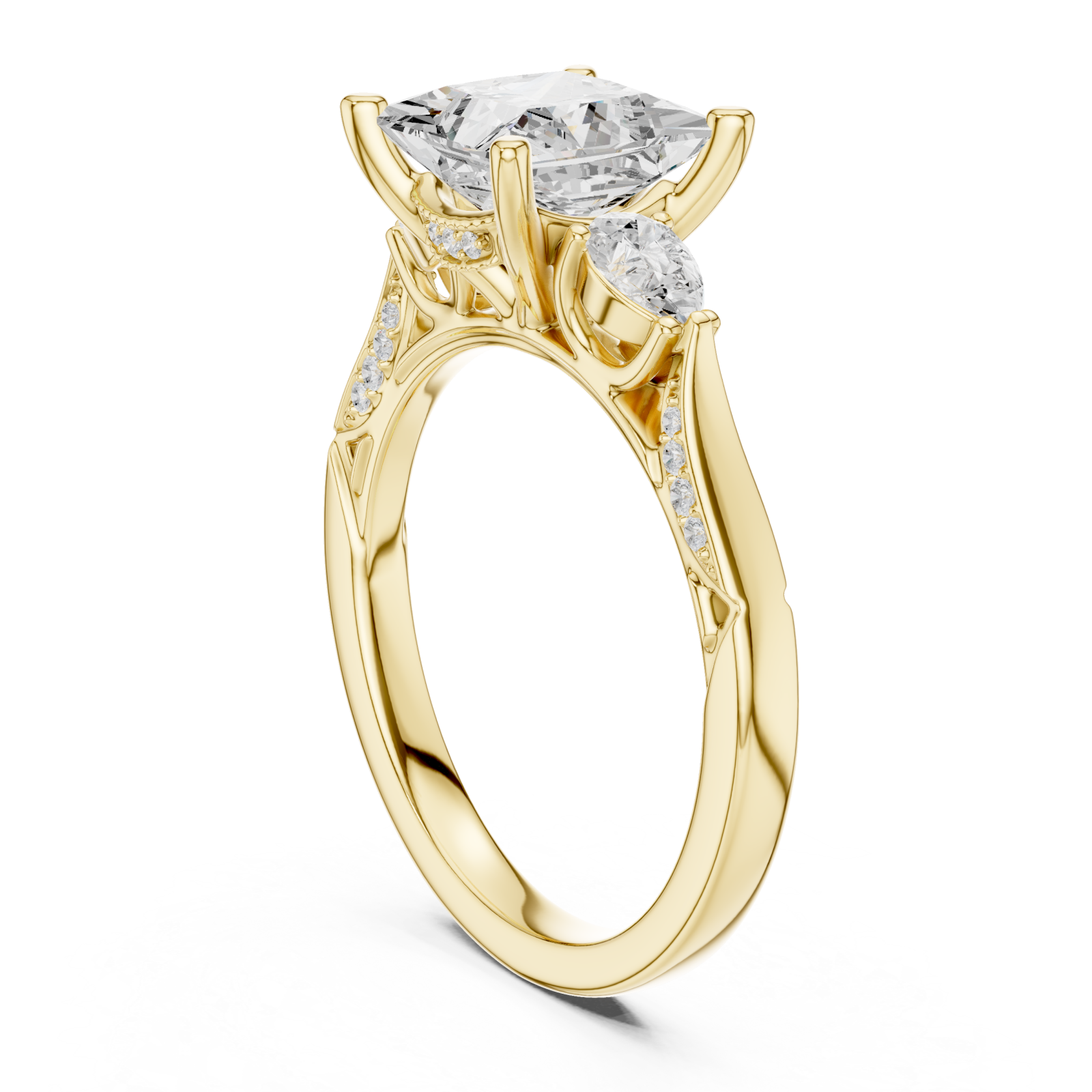  Gold Majestic Radiance Crown Ring Left View