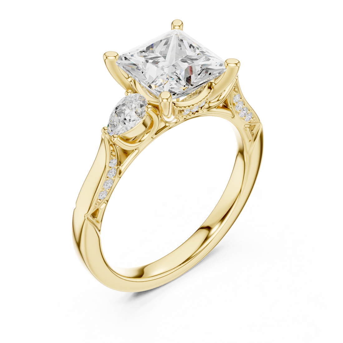 Gold Majestic Radiance Crown Ring Right View