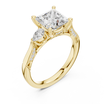 Gold Majestic Radiance Crown Ring Right View
