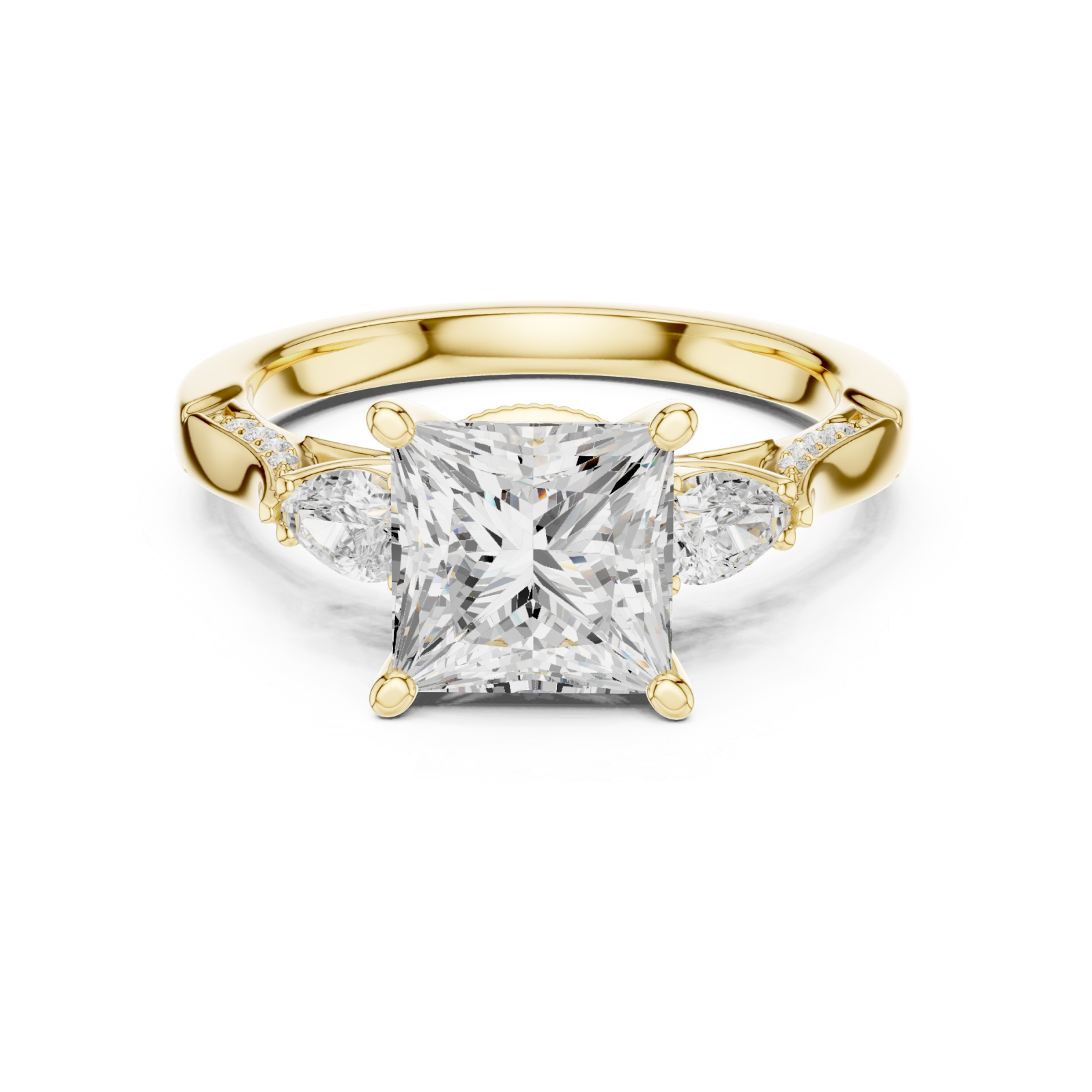  Gold Majestic Radiance Crown Ring Front View