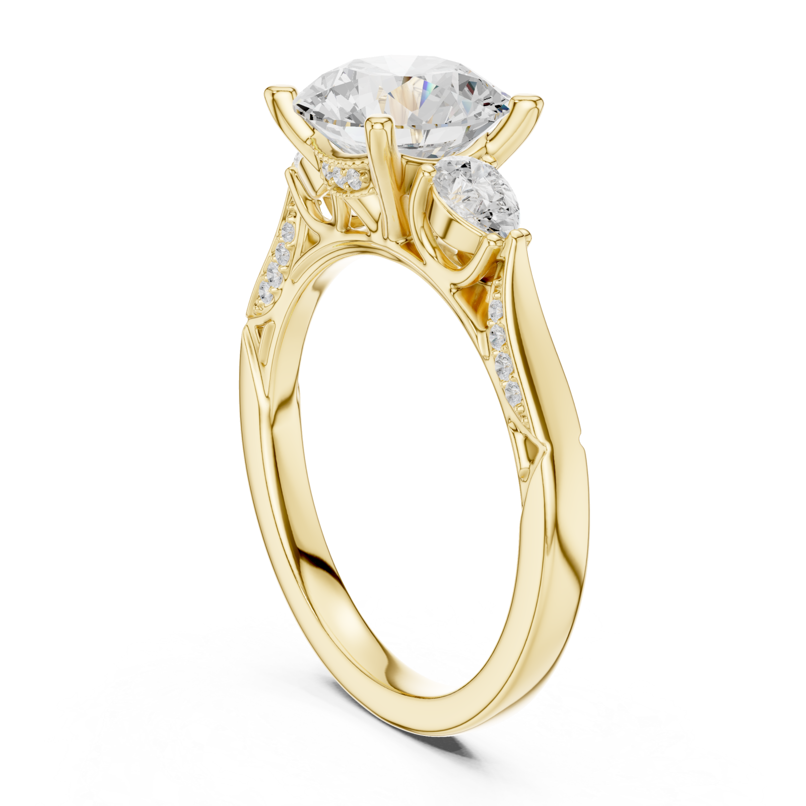  Gold Twilight Whisper Halo Ring Left View