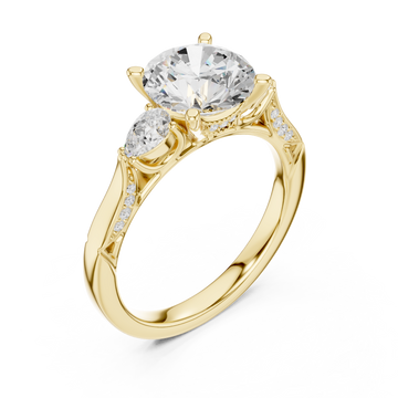Gold Twilight Whisper Halo Ring Right View