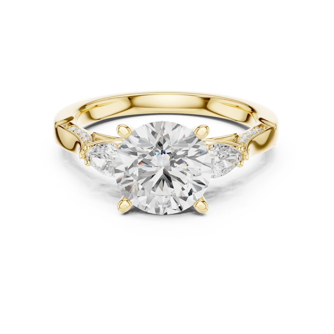 Gold Twilight Whisper Halo Ring Right View