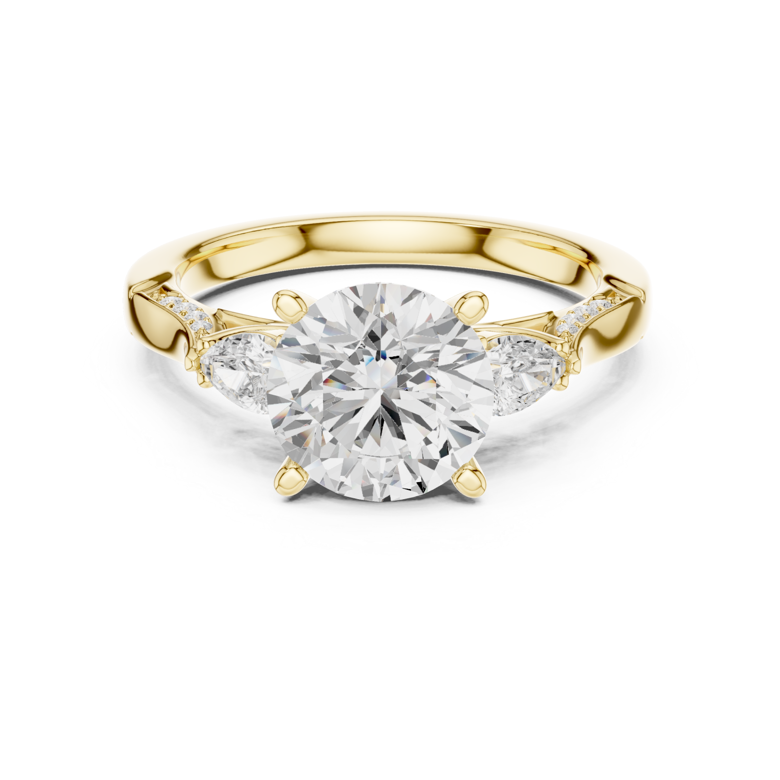  Gold Twilight Whisper Halo Ring Front View