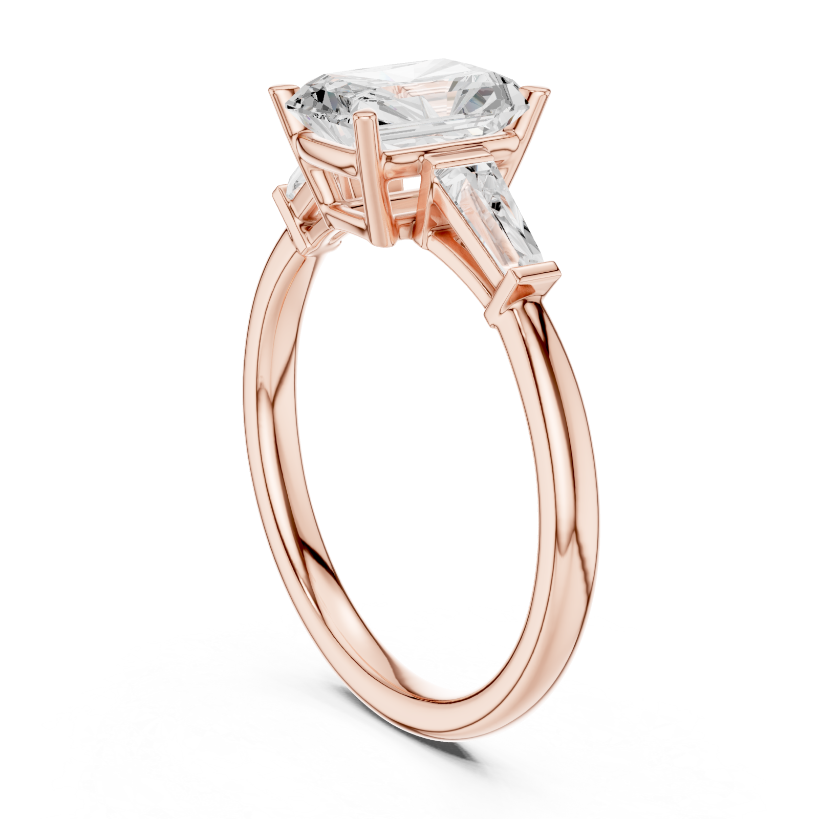  Rose Gold Radiant Horizon Illusion Ring Left View