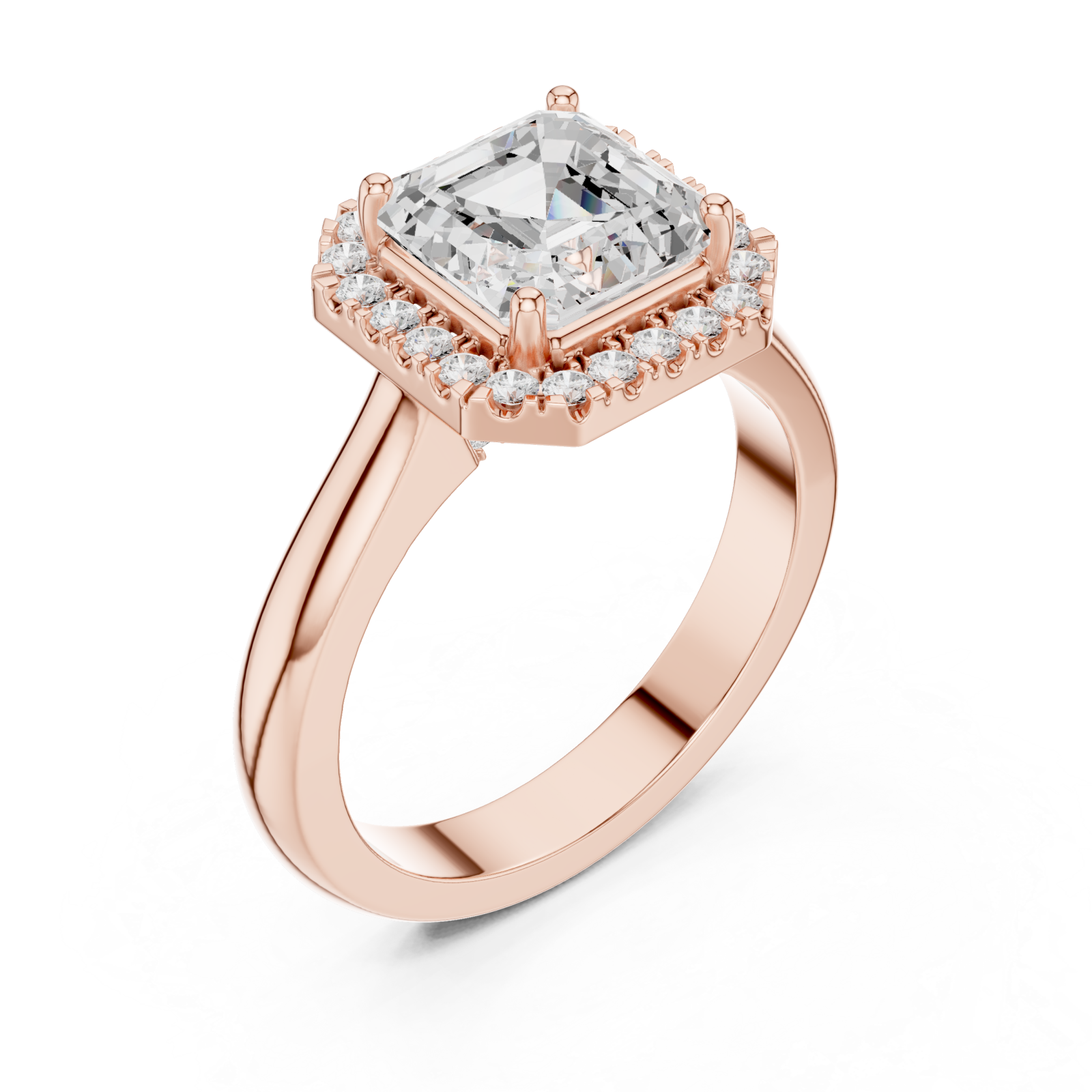  Rose Gold Luminous Embrace Halo Ring Right View