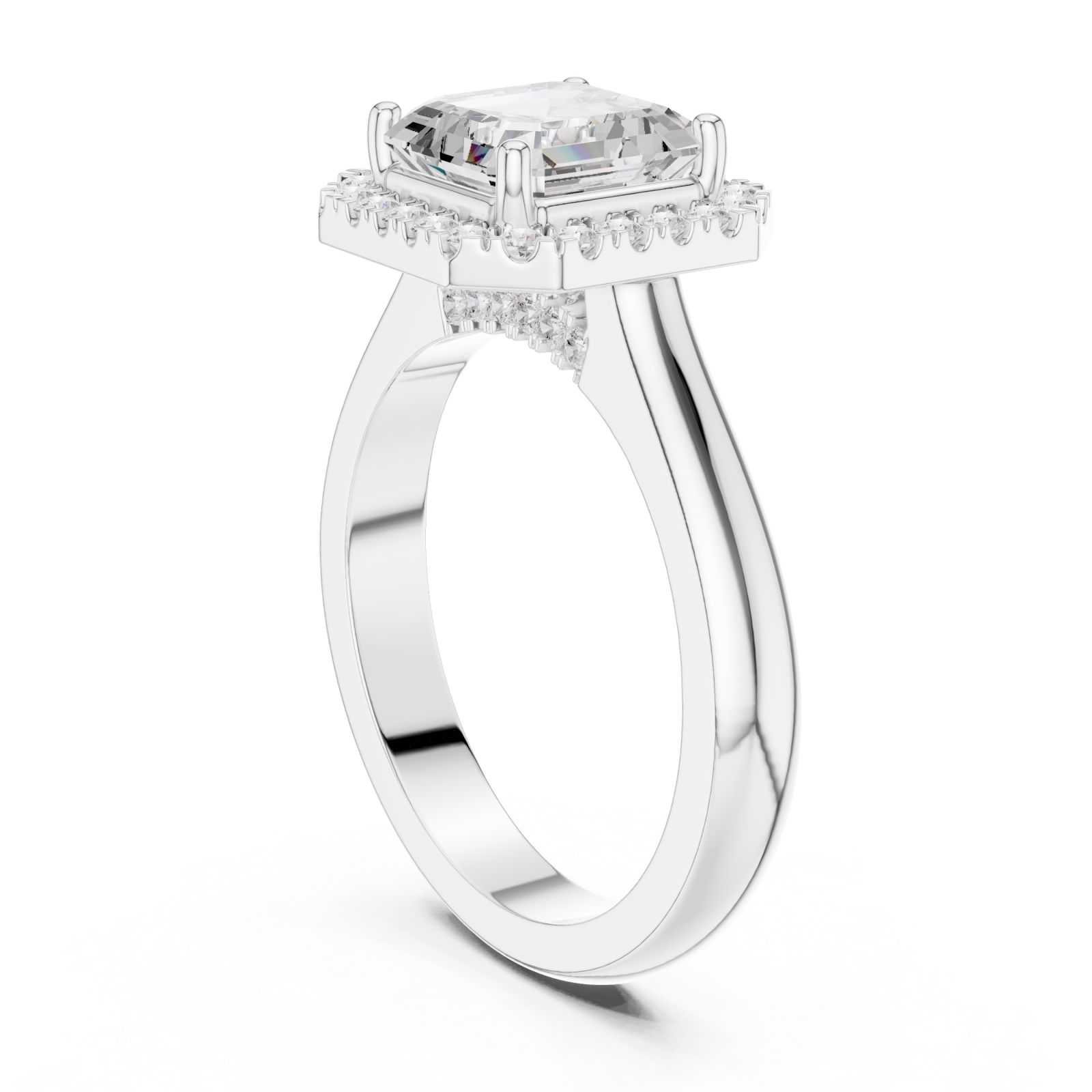  White Gold Luminous Embrace Halo Ring Left View