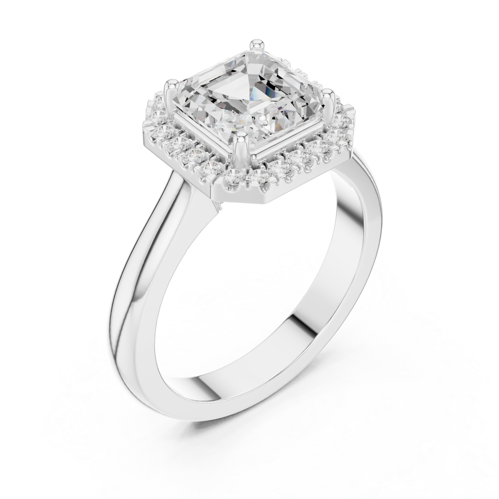  White Gold Luminous Embrace Halo Ring Right View