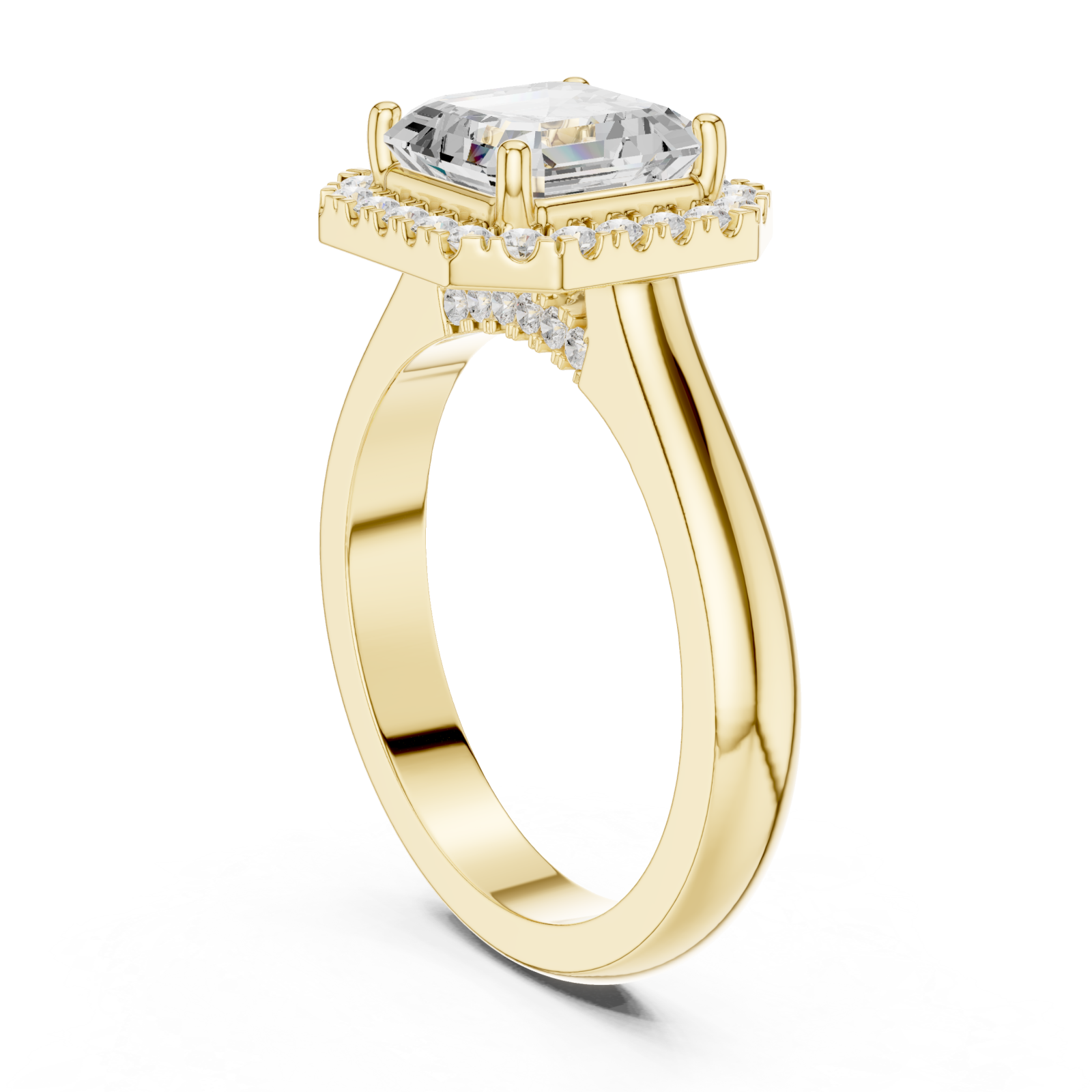  Gold Luminous Embrace Halo Ring Left View