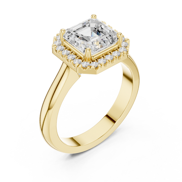 Gold Luminous Embrace Halo Ring Right View
