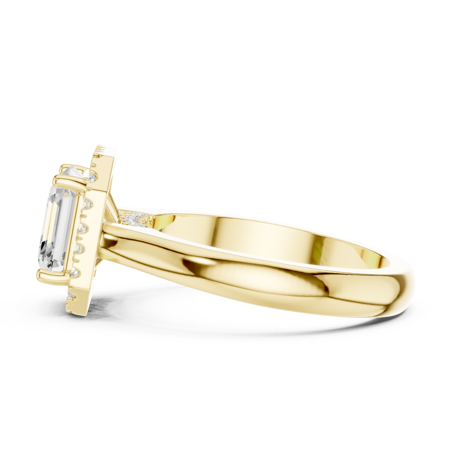  Gold Luminous Embrace Halo Ring Side View
