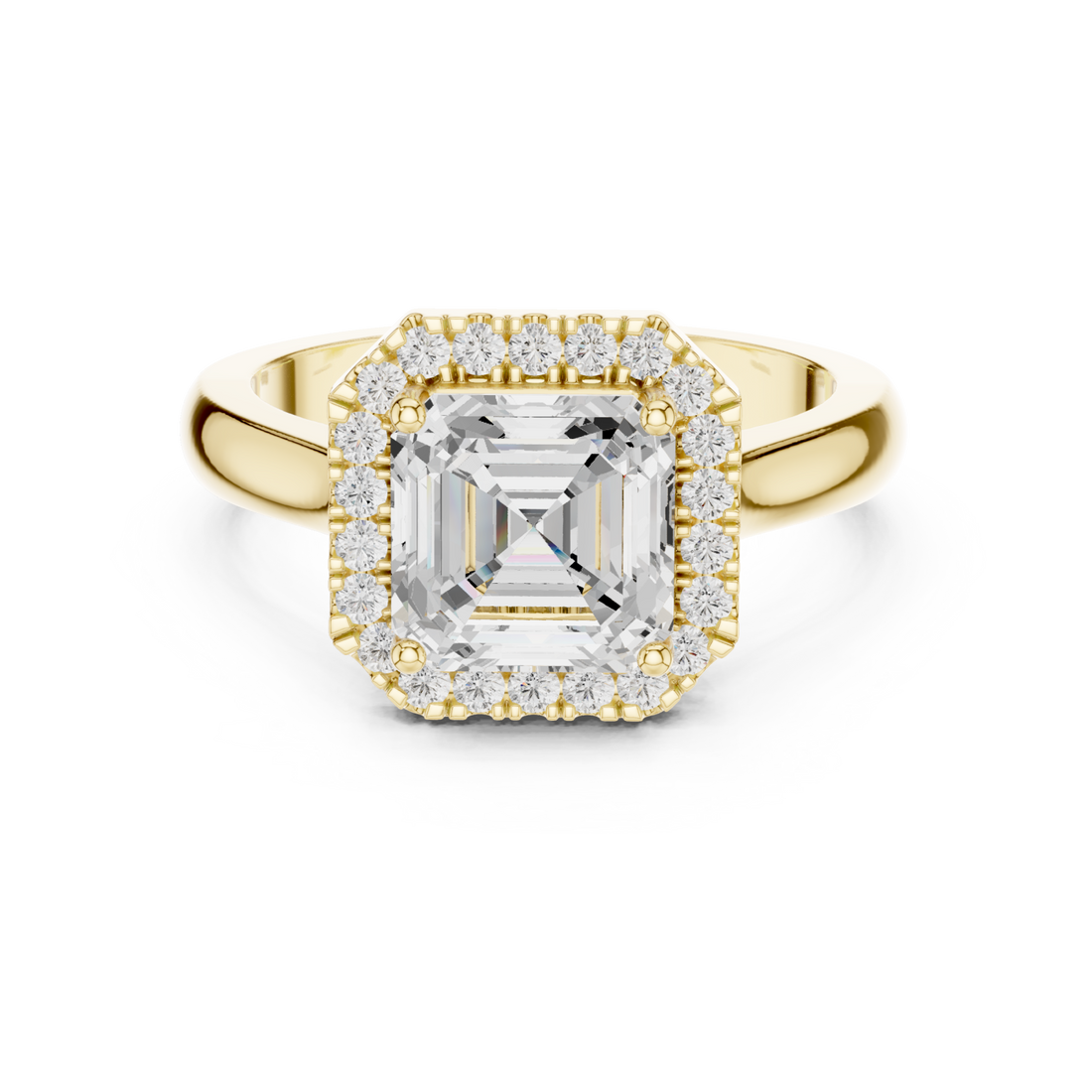 Gold Luminous Embrace Halo Ring Right View