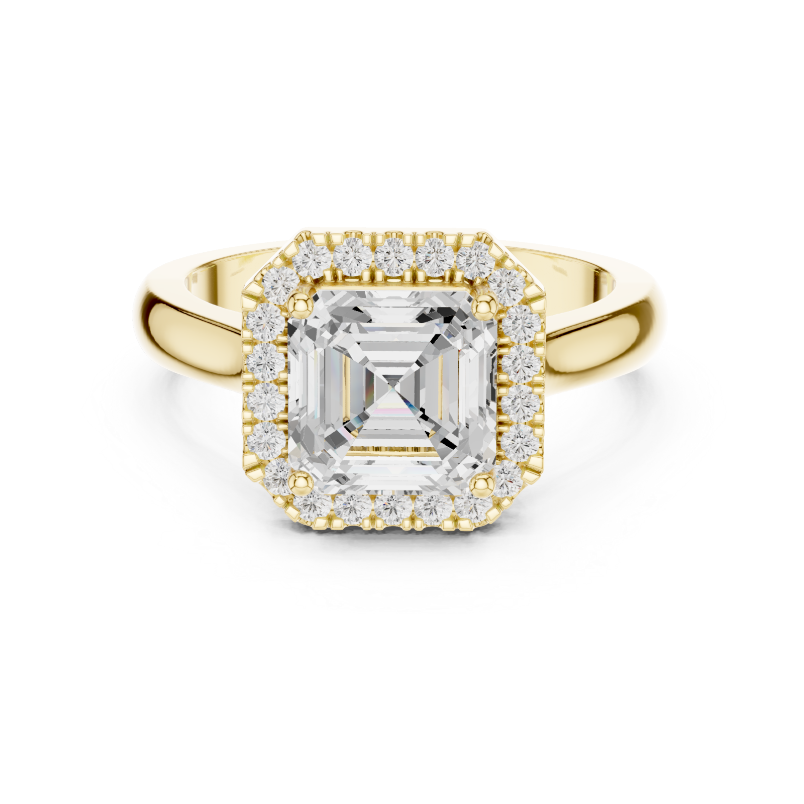  Gold Luminous Embrace Halo Ring Front View