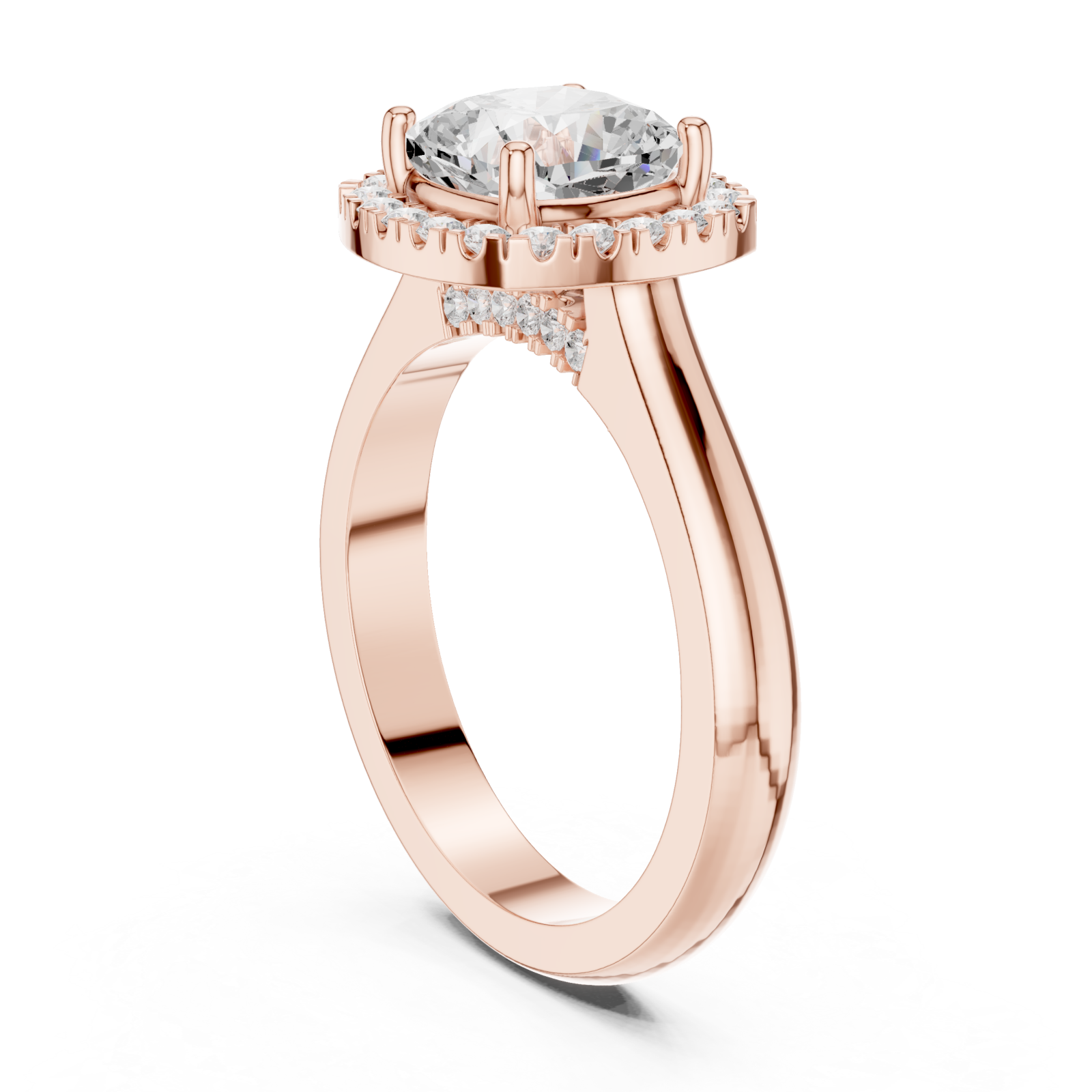  Rose Gold Radiance Muse Solitaire Luxe Ring Left View