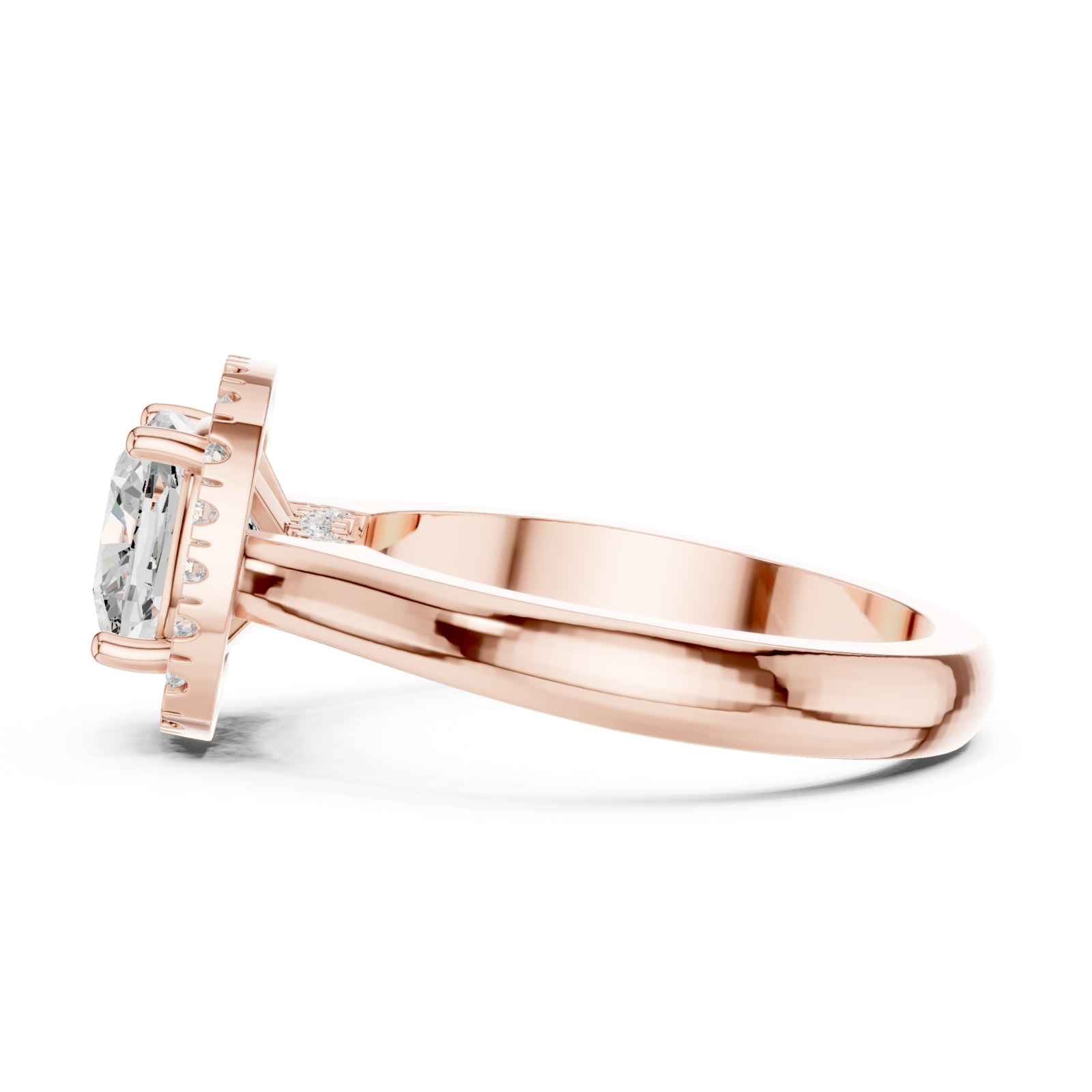  Rose Gold Radiance Muse Solitaire Luxe Ring Side View