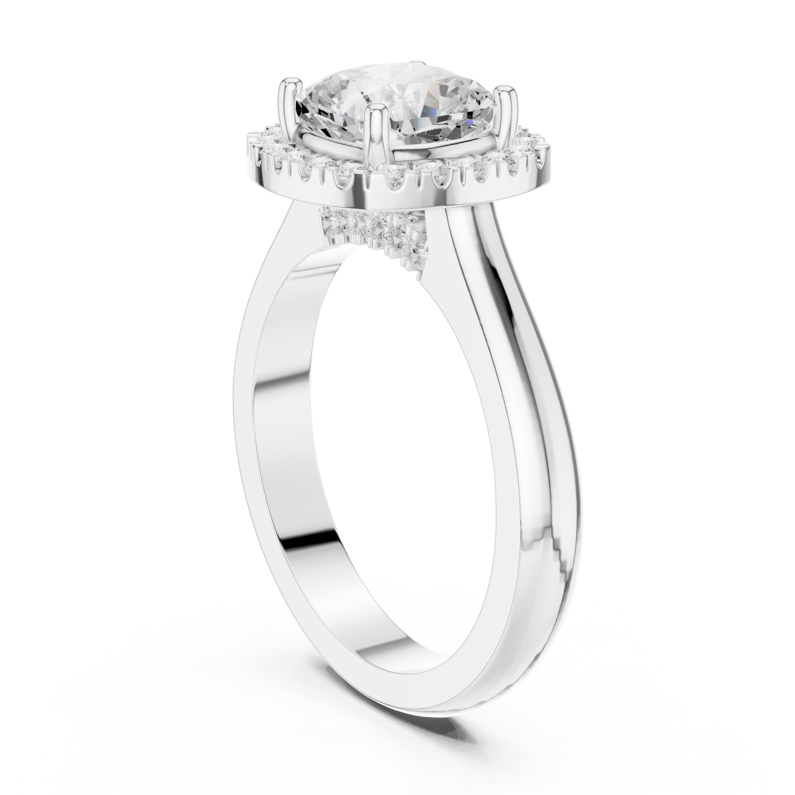  White Gold Radiance Muse Solitaire Luxe Ring Left View