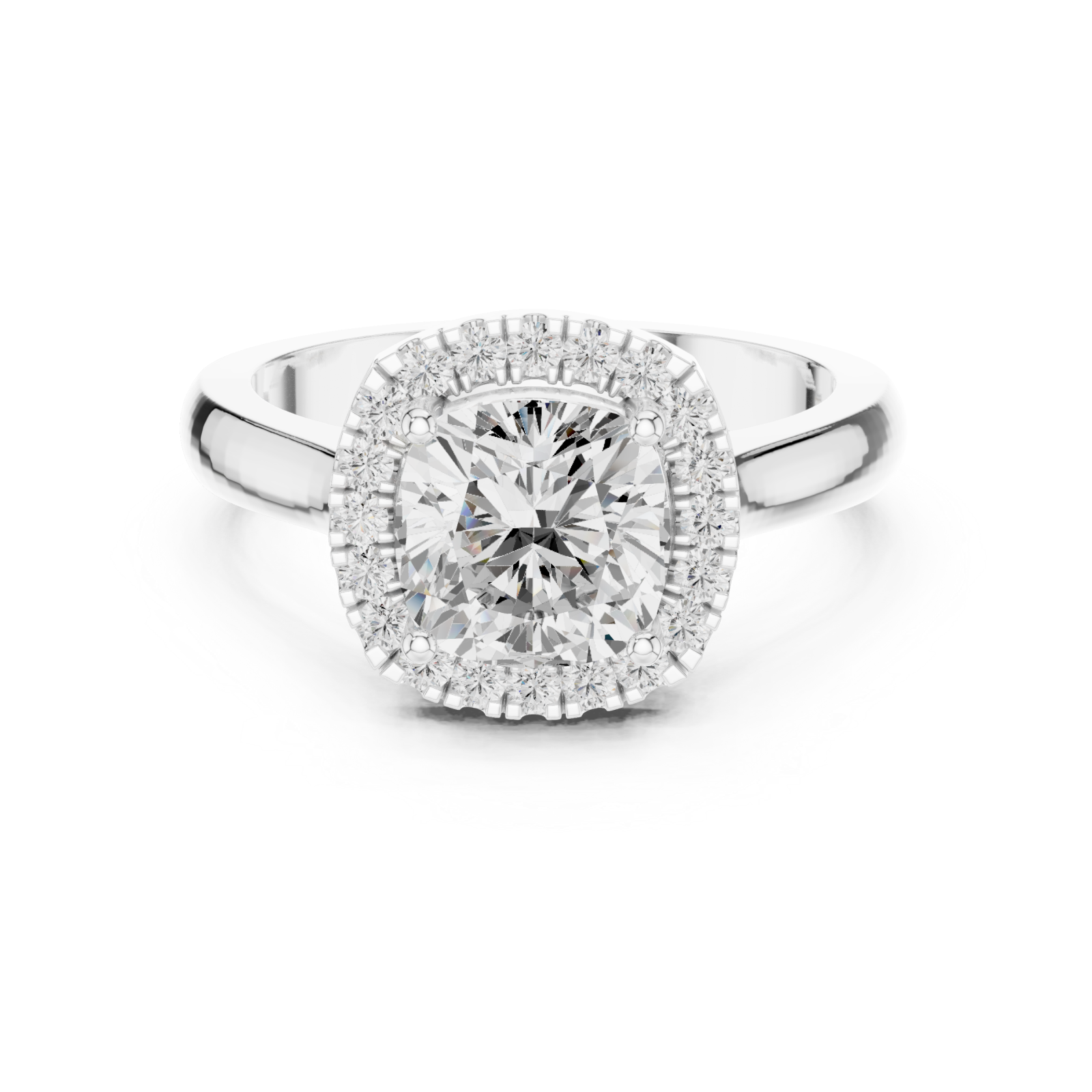  White Gold Radiance Muse Solitaire Luxe Ring Front View