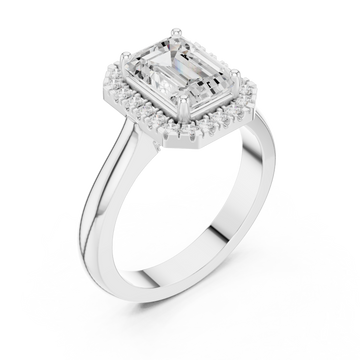  White Gold Regal Crest Halo Ring Right View