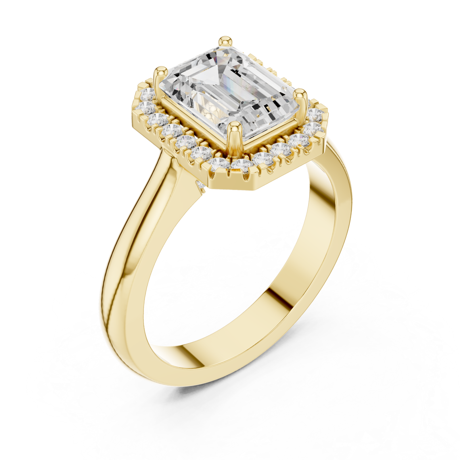 Gold Regal Crest Halo Ring Right View
