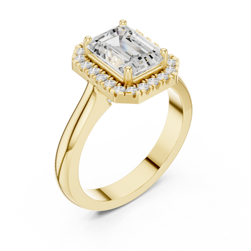 Gold Regal Crest Halo Ring Right View