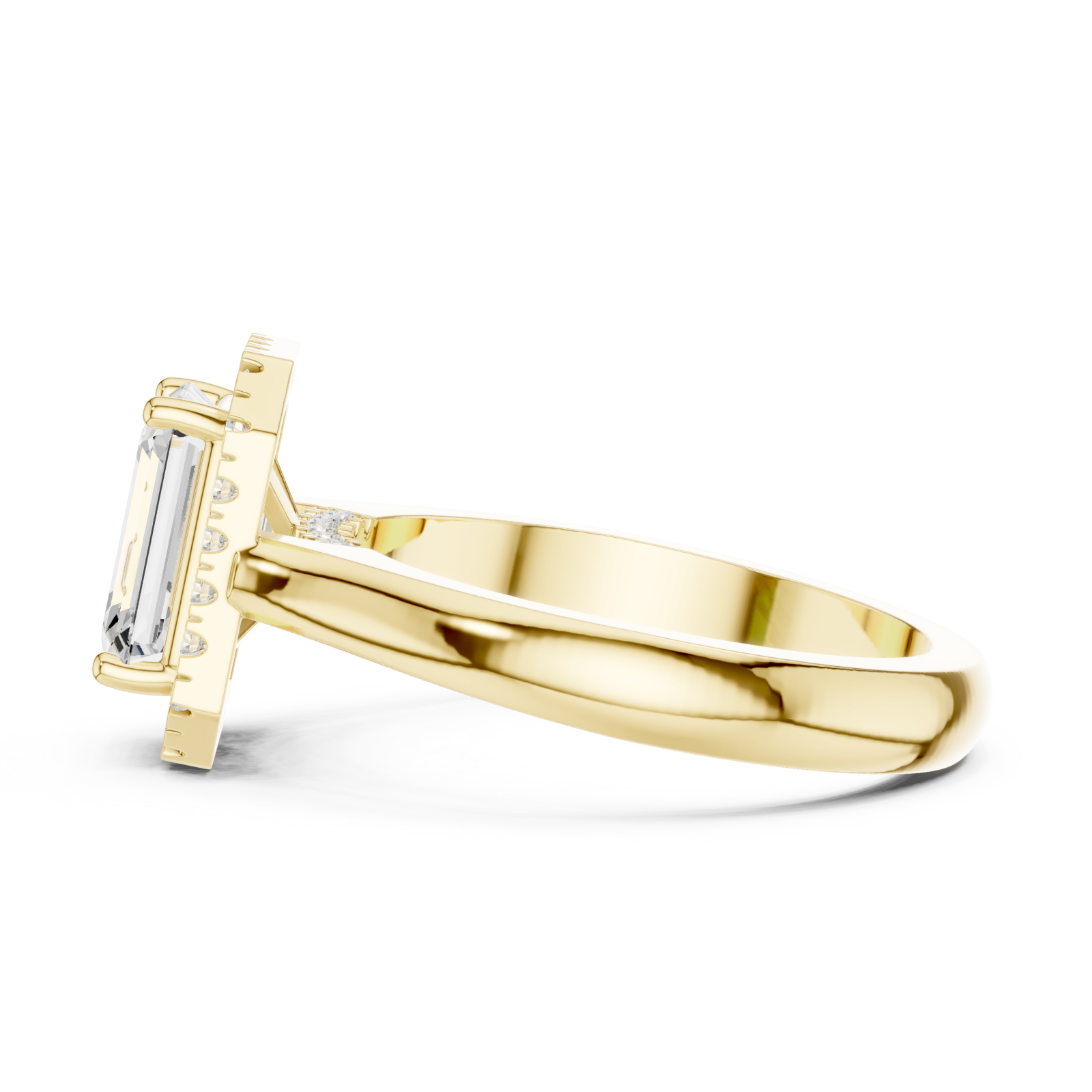  Gold Regal Crest Halo Ring Side View
